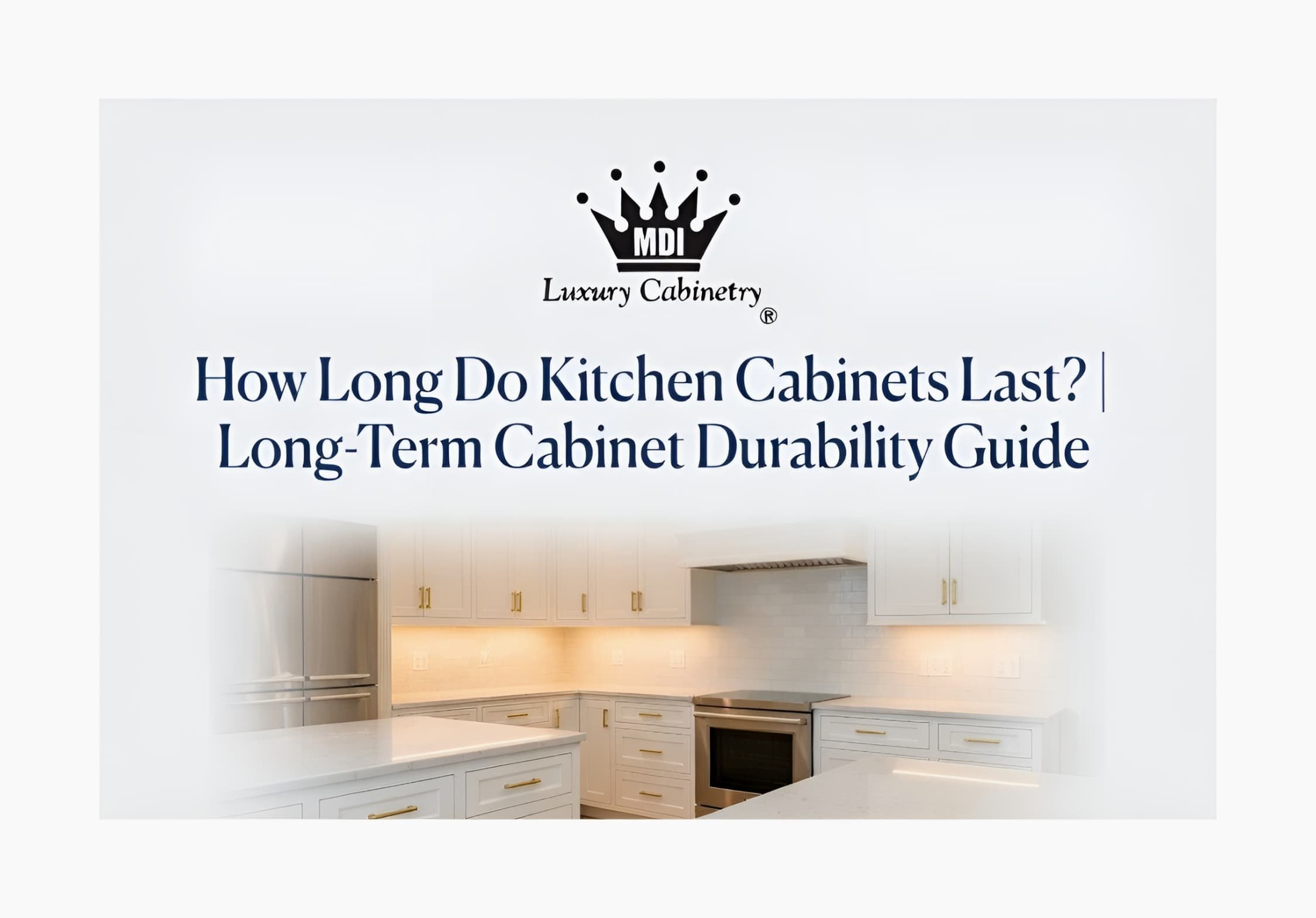 MDI Luxury Cabinetry guide: How Long Do Kitchen Cabinets Last? Long-term durability insights featuring premium, timeless custom kitchen cabinets built to last decades with superior materials and craftsmanship.