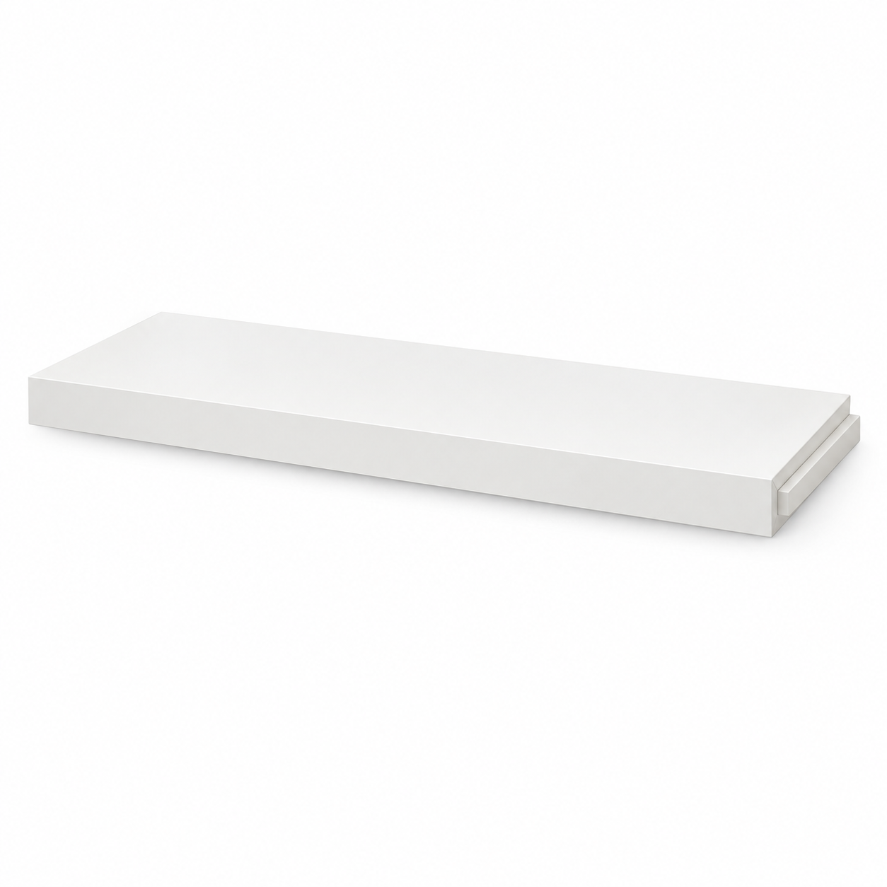 MDI Inset Origami White Floating Shelf — 3 Inch Thick