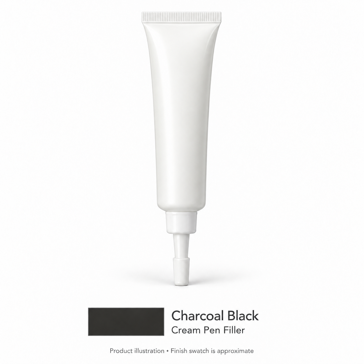 Signature Shaker Cream Pen Filler for Charcoal Black; neutral product illustration with approximate finish swatch
