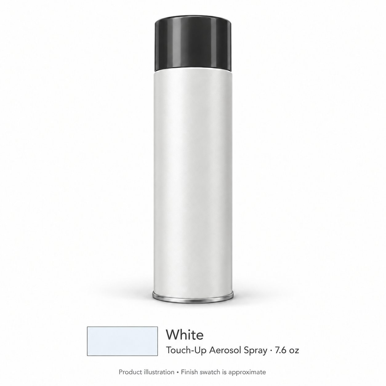 Signature Shaker Touch-Up Aerosol Spray for White; neutral product illustration with approximate finish swatch