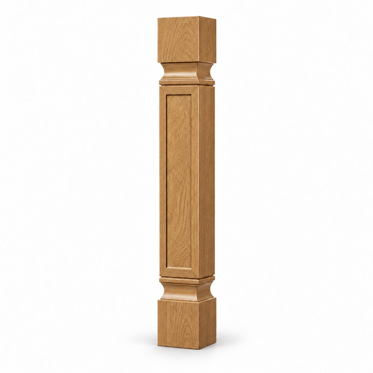 MDI Inset 4.5 Inch Square Decorative Leg in Hazelnut Oak; complete actual item