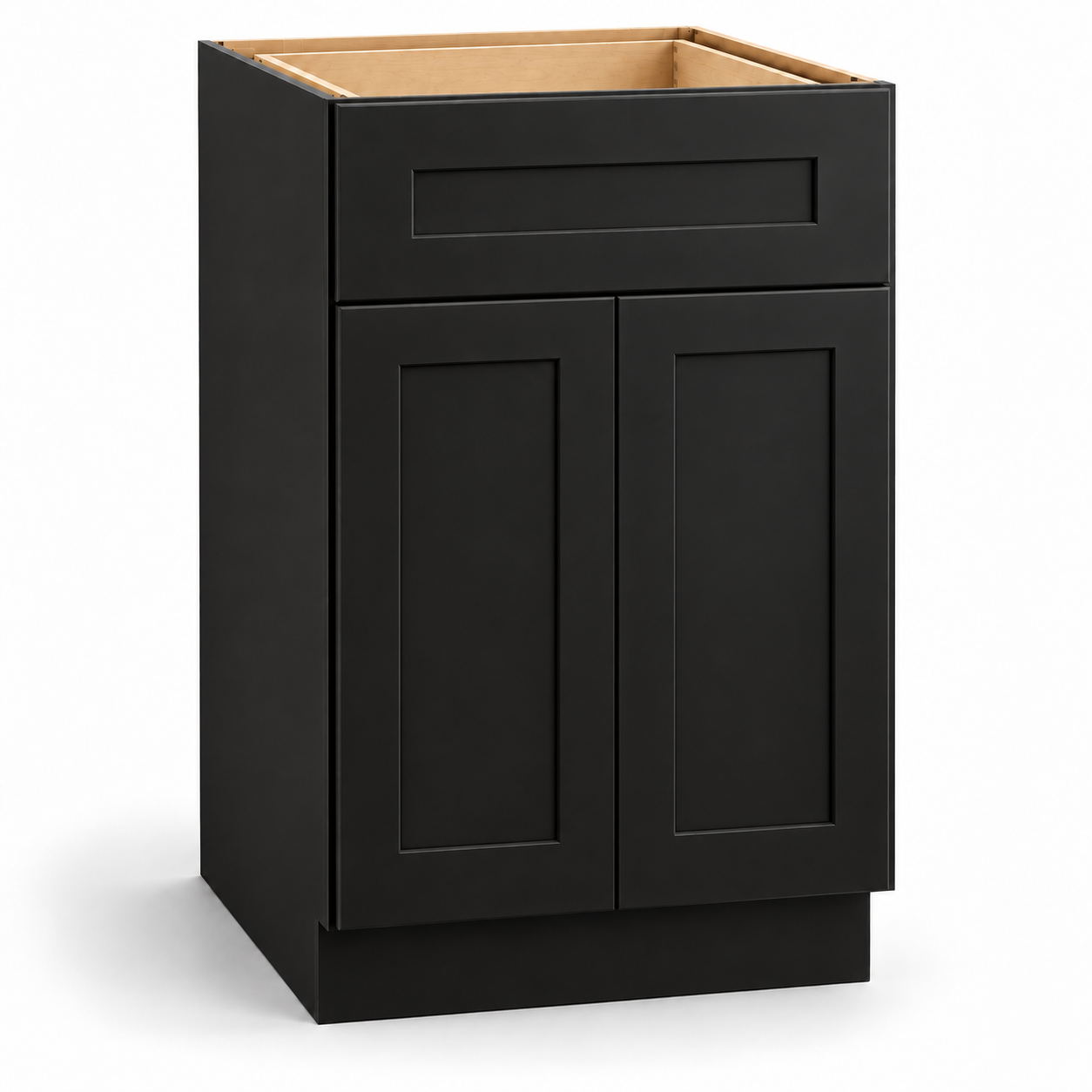 Signature Shaker Charcoal Black base cabinet with two doors and one drawer