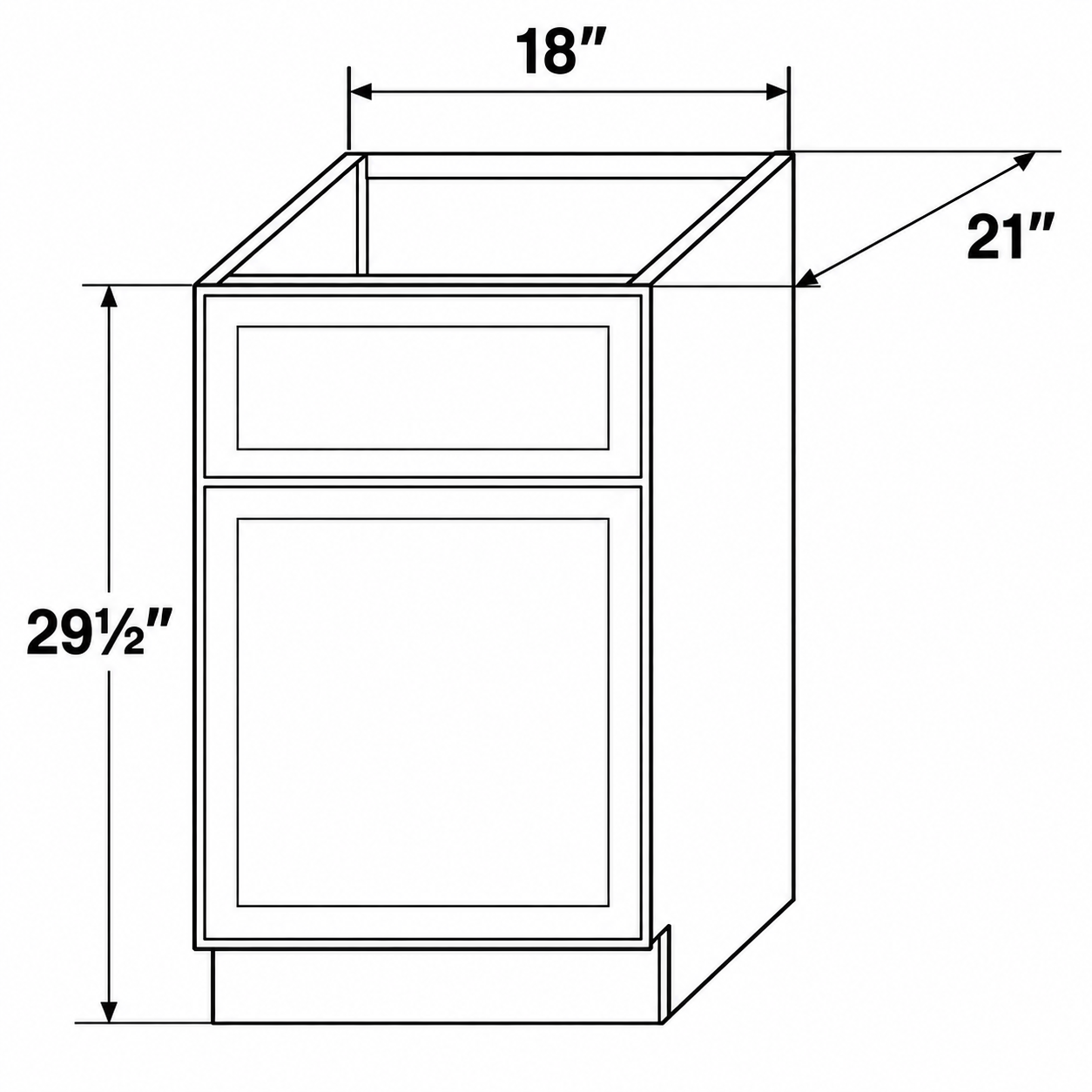 Slim Shaker Two Drawer File Base Cabinet - Dimensions.png