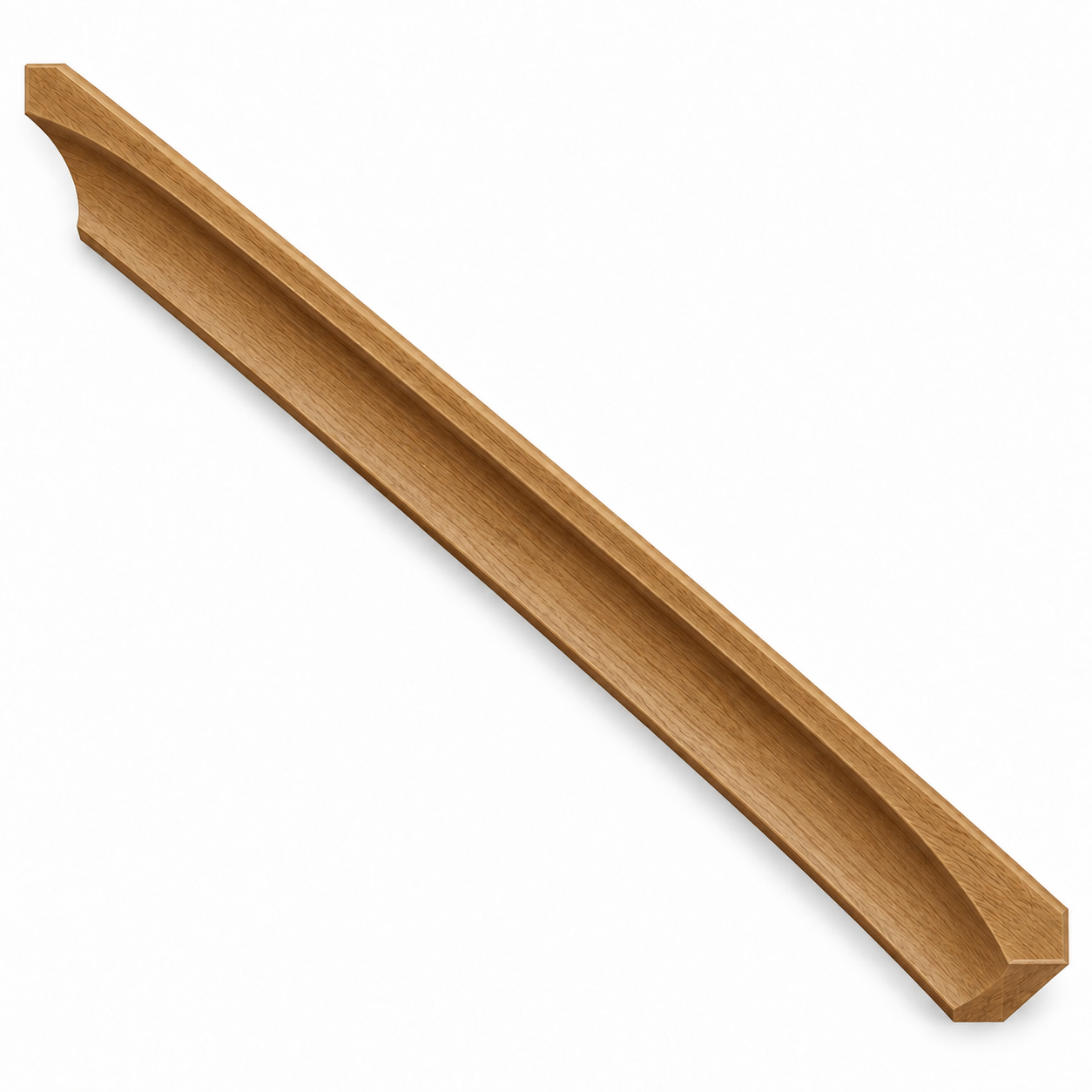 MDI Inset Cove Crown Molding in Hazelnut Oak; complete actual item