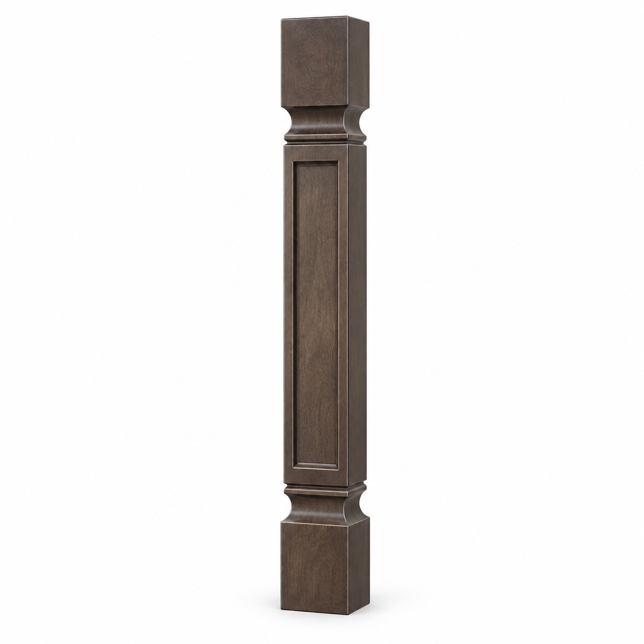 MDI Inset 3 Inch Square Decorative Leg in Truffle Brown; complete actual item
