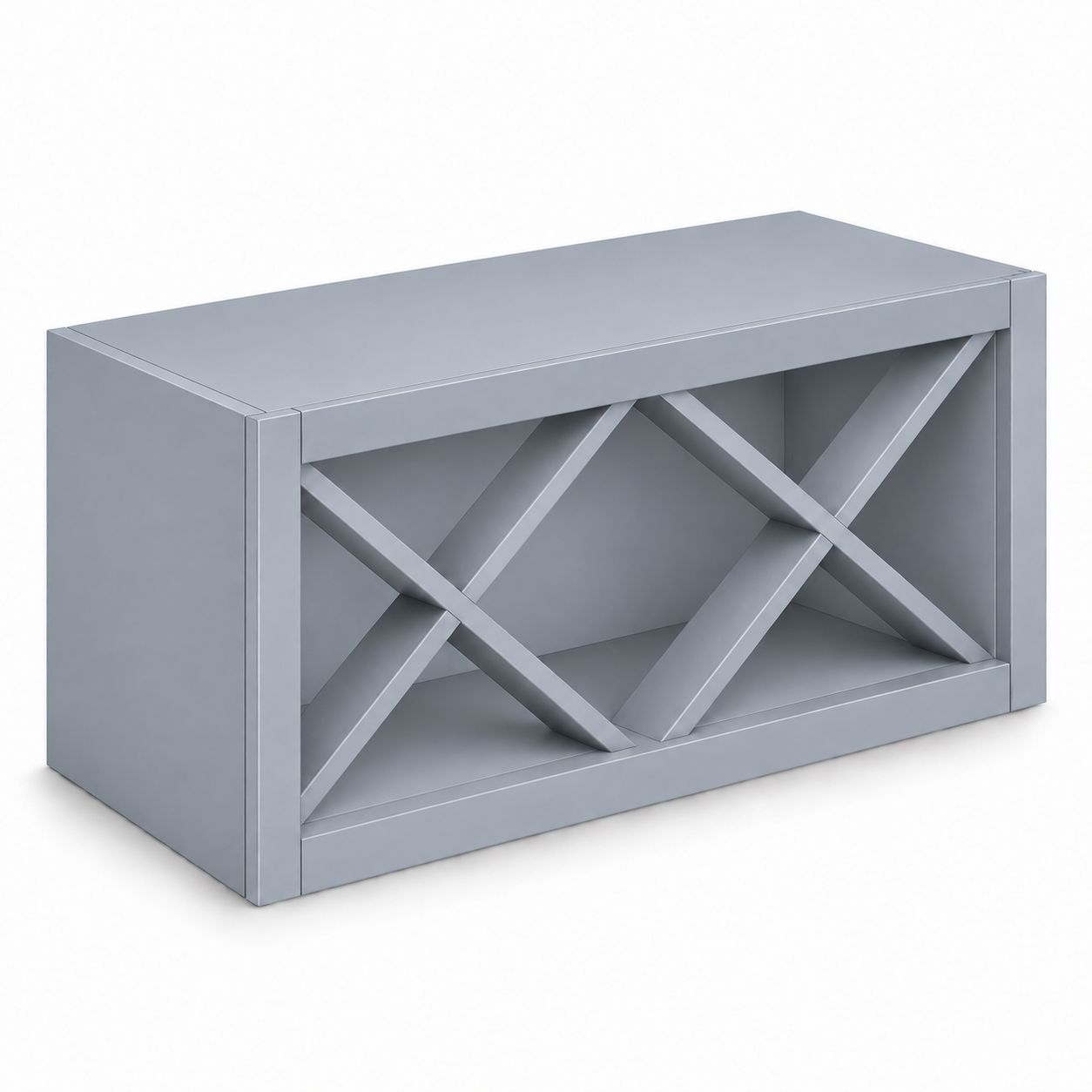 X-divider wine wall cabinet in Gray - Matching Interior — representative configuration