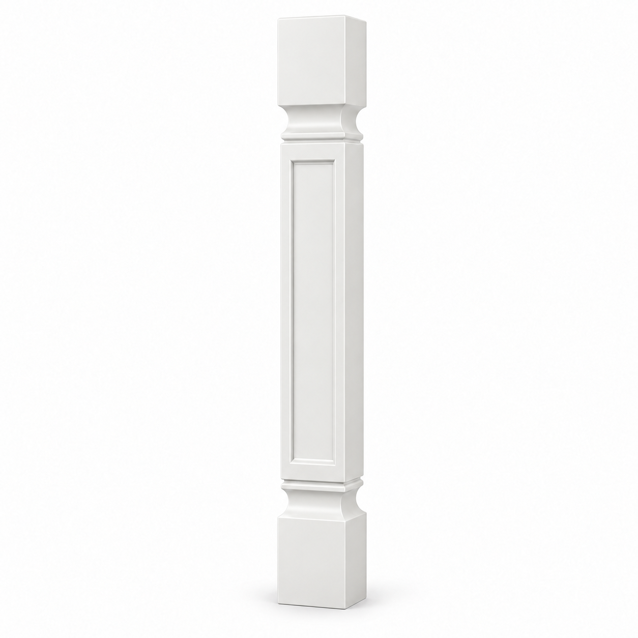 MDI Inset 3 Inch Square Decorative Leg in Origami White; complete actual item