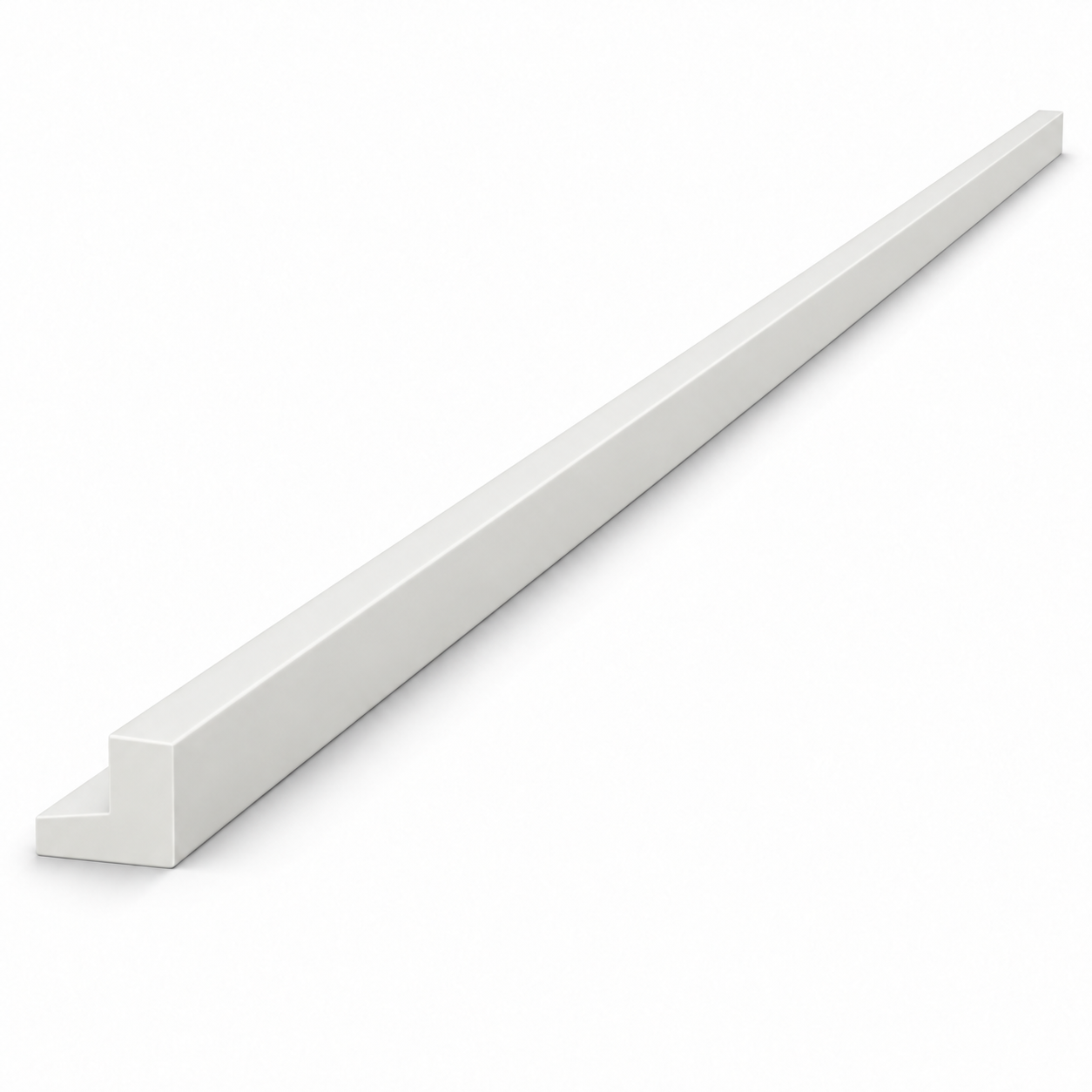 MDI Inset Square Light Rail Molding in Origami White; complete actual item