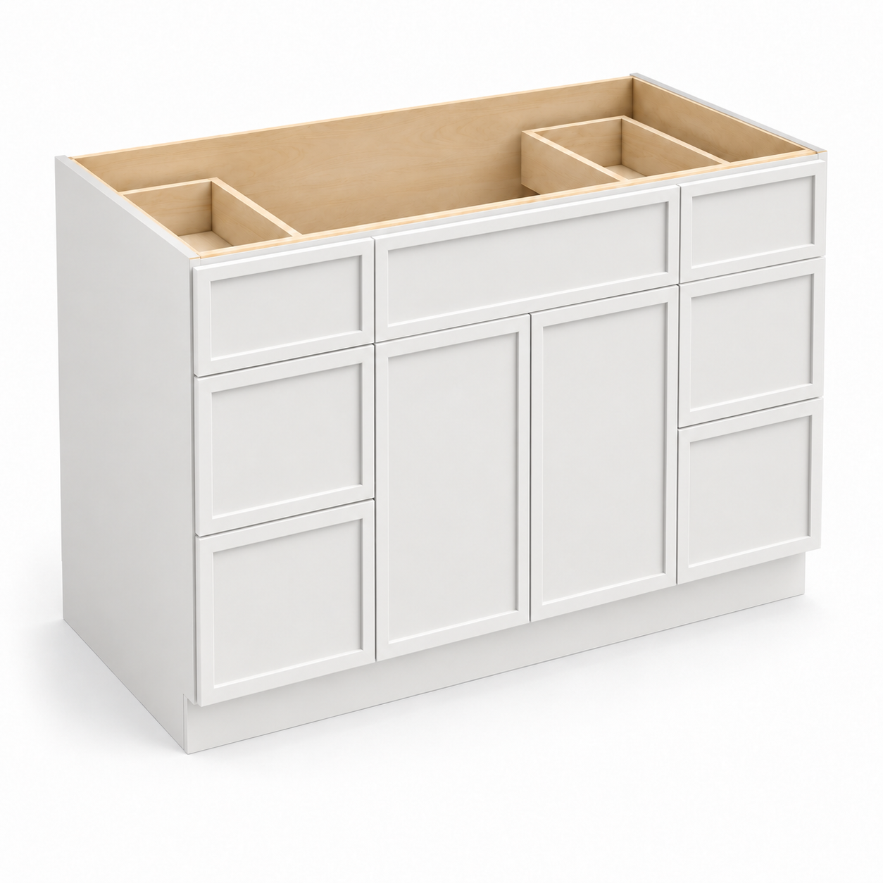 Slim Shaker Single-Sink Vanity with Six Side Drawers