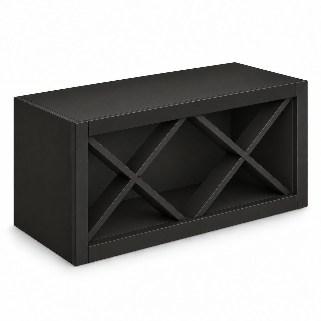 X-divider wine wall cabinet in Charcoal Black — representative configuration