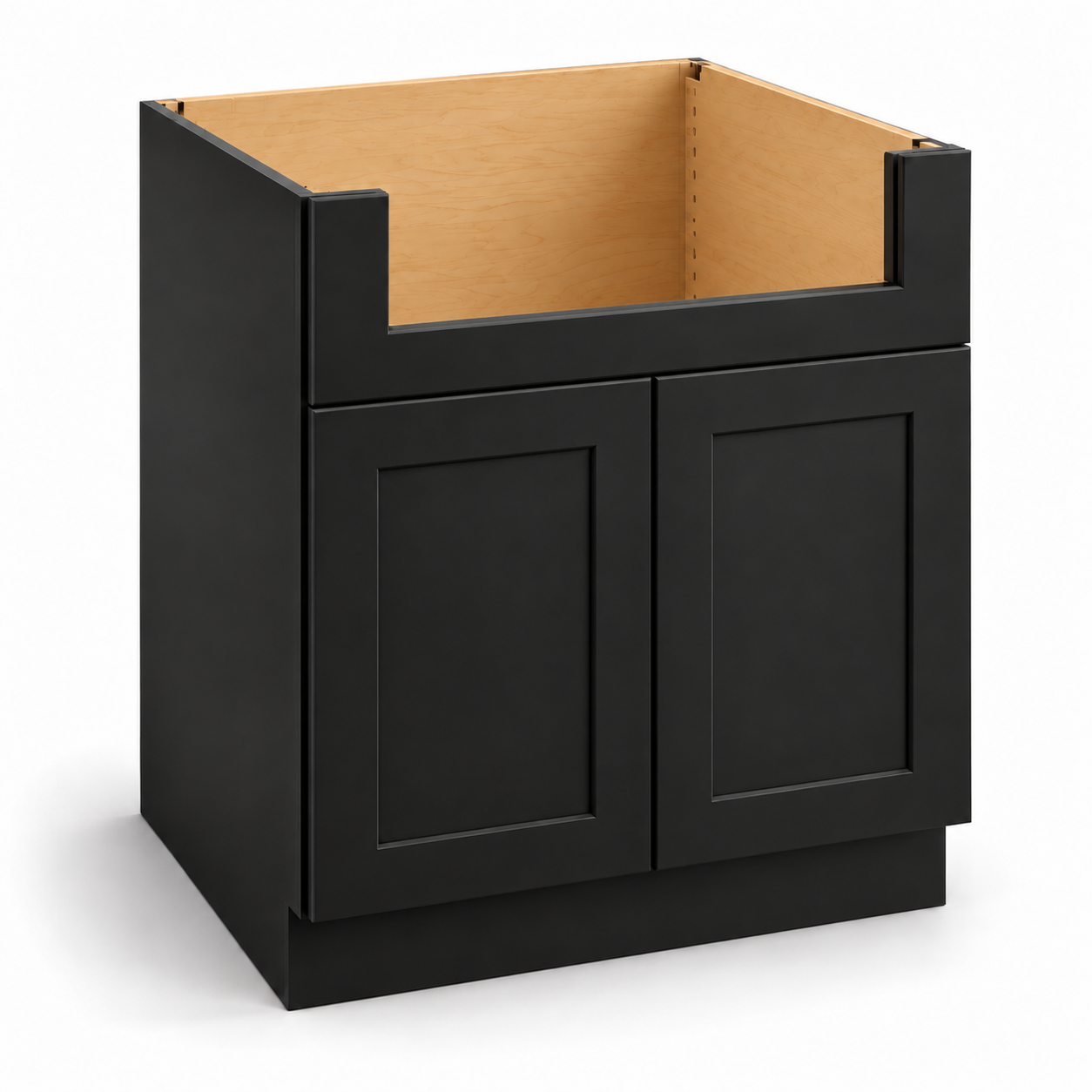 Signature Shaker Farmhouse Sink Base Cabinet in Charcoal Black