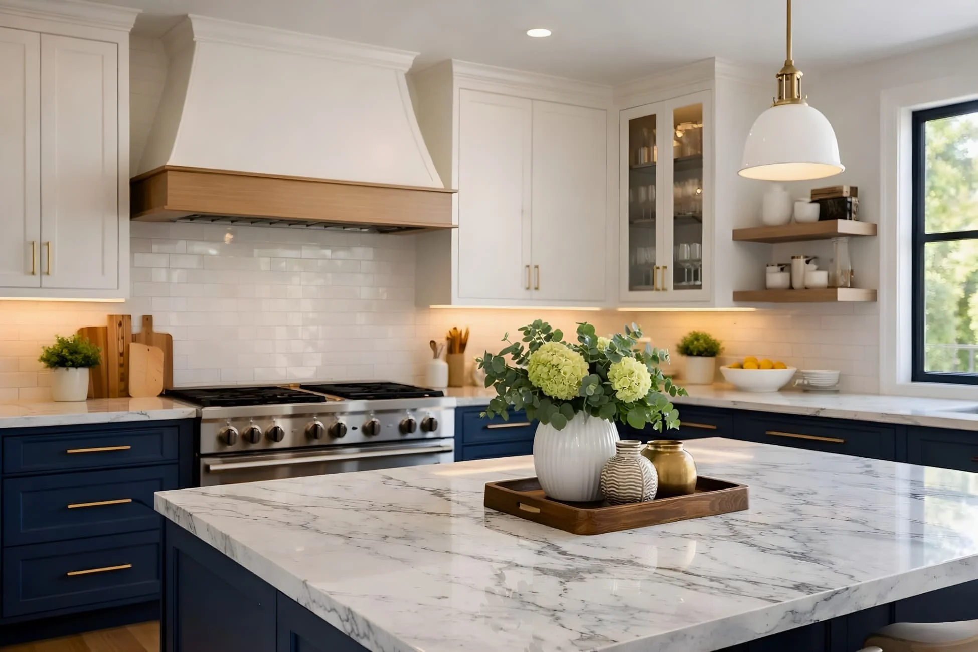 Luxury kitchen illustrating cabinet style, construction, storage, and layout decisions