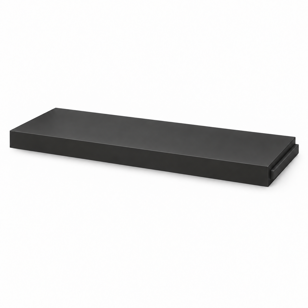 Signature Shaker Floating Shelves — Charcoal Black; complete representative configuration
