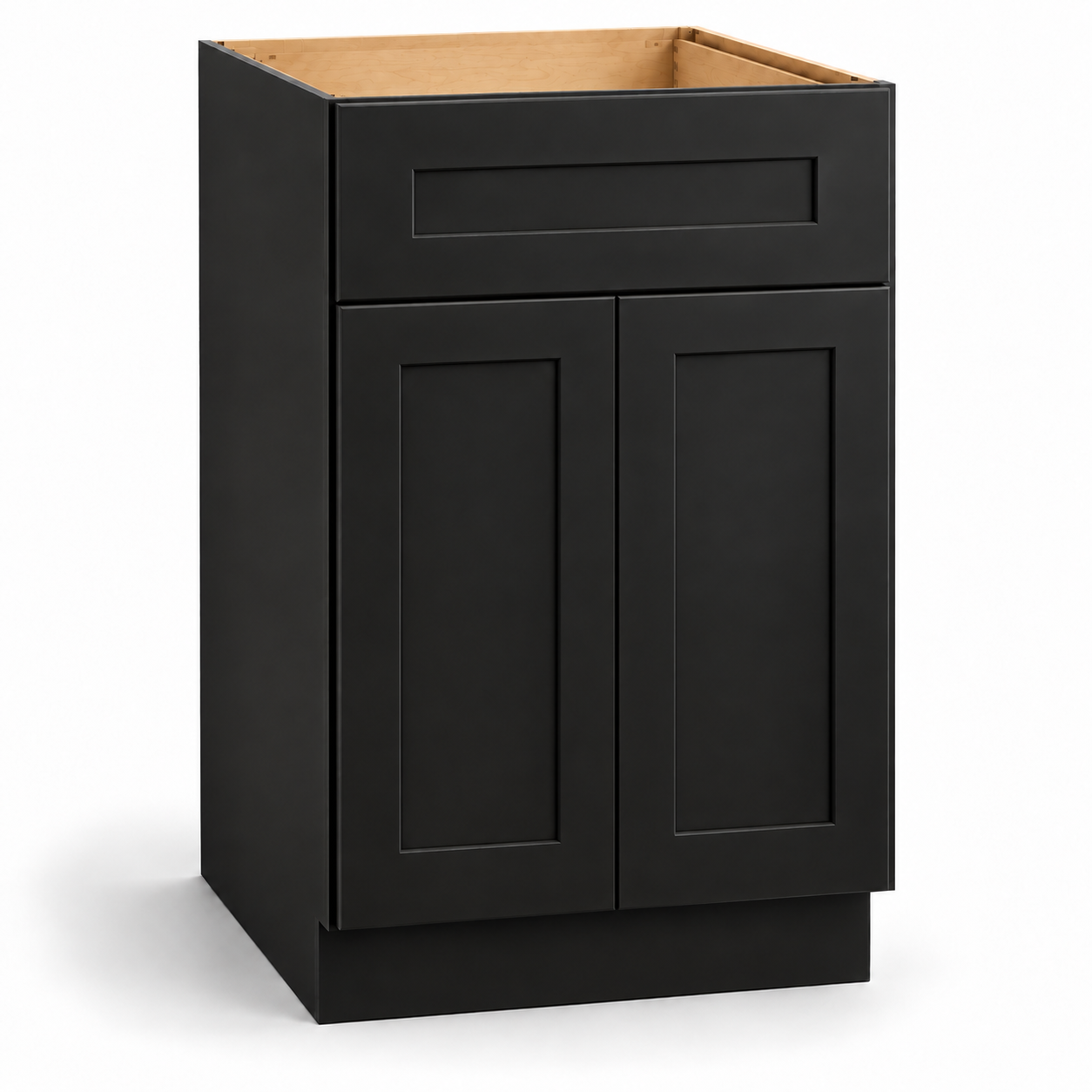 Signature Shaker Two-Door Single False-Front Sink Base Cabinet in Charcoal Black