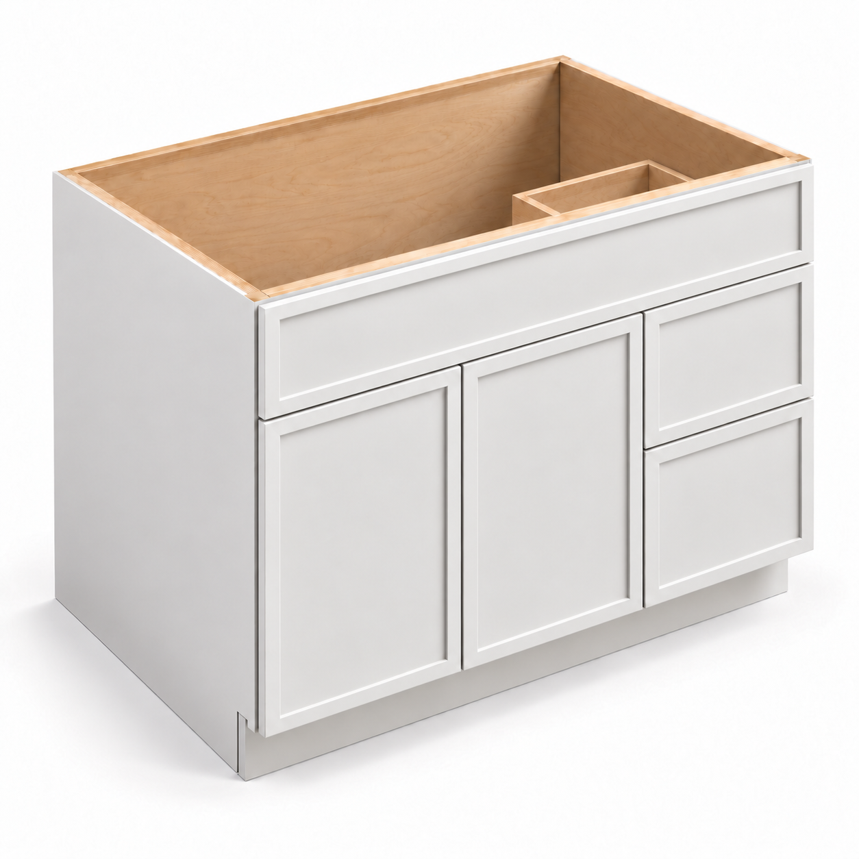 Slim Shaker Vanity Sink Base with Two Drawers on the Right