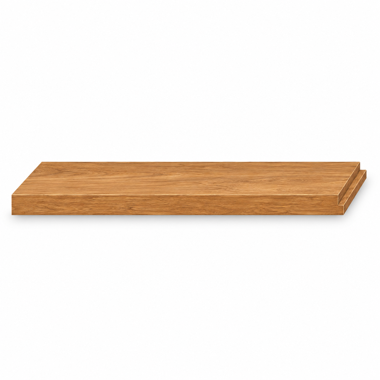 MDI Inset Hazelnut Oak Floating Shelf — 2 Inch Thick