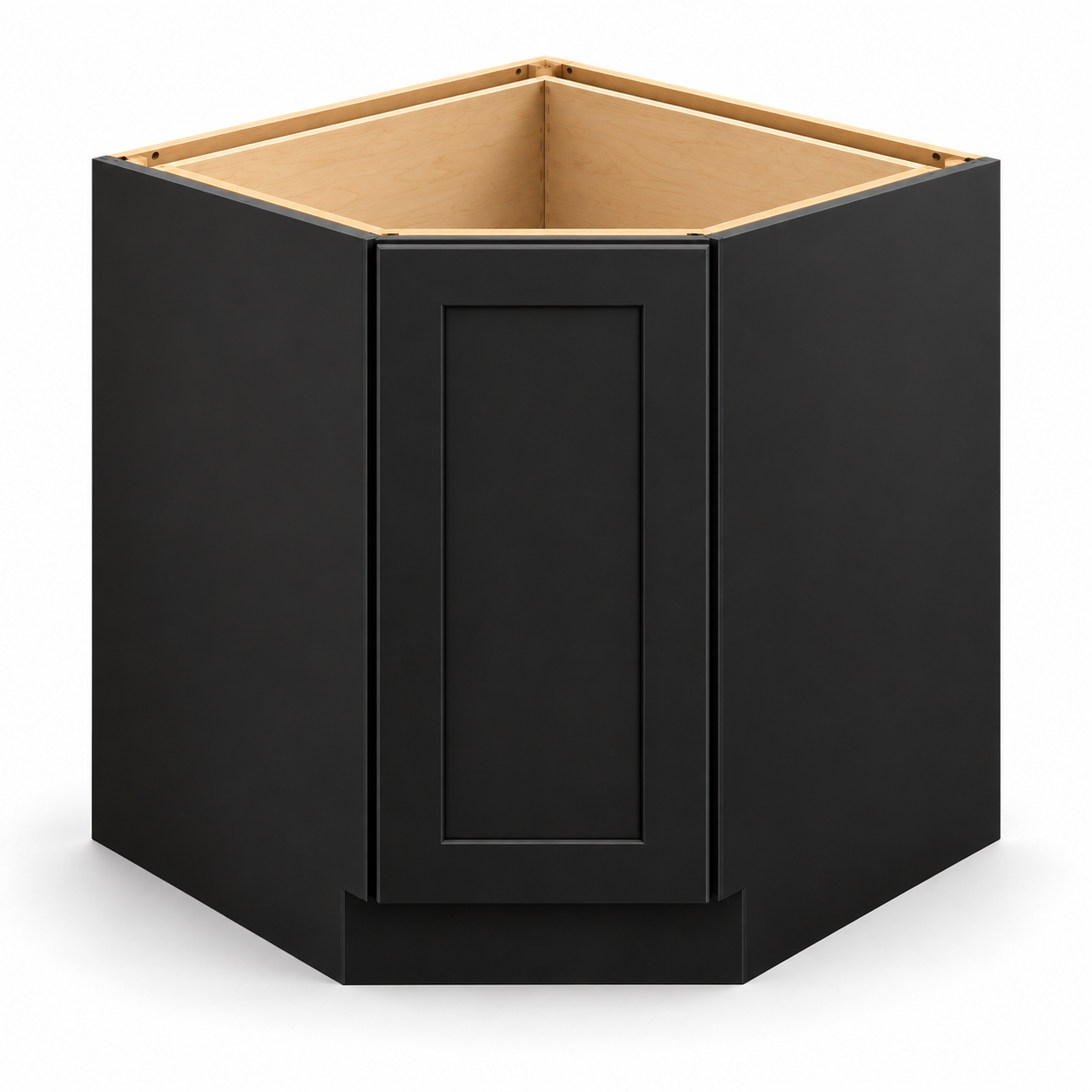 Signature Shaker Diagonal Corner Sink Base Cabinet in Charcoal Black
