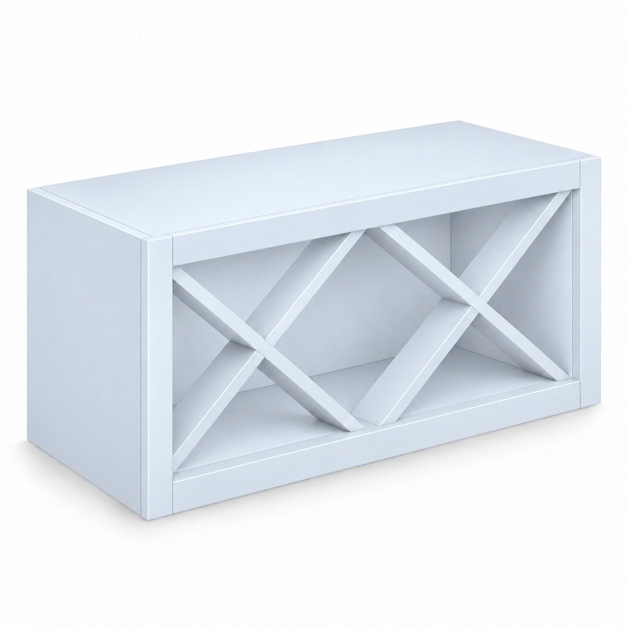 X-divider wine wall cabinet in White — representative configuration