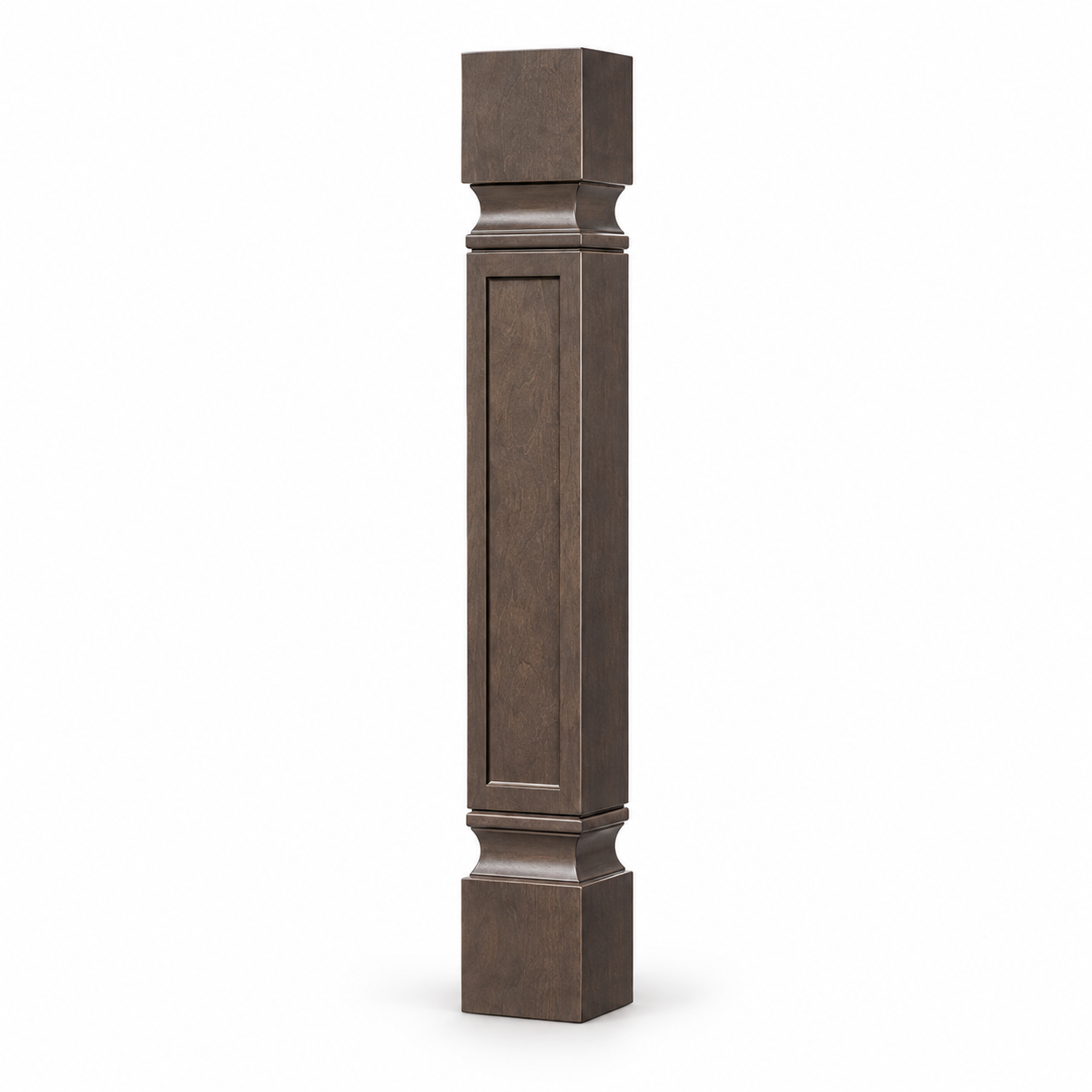 MDI Inset 4.5 Inch Square Decorative Leg in Truffle Brown; complete actual item