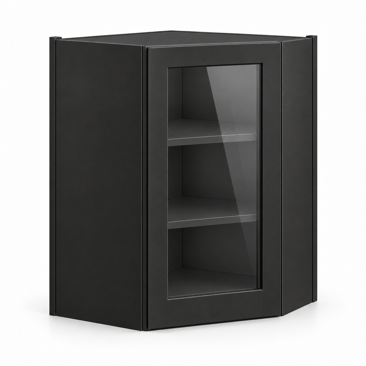 Signature Shaker 27-Inch Diagonal Corner Glass Door Wall Cabinet