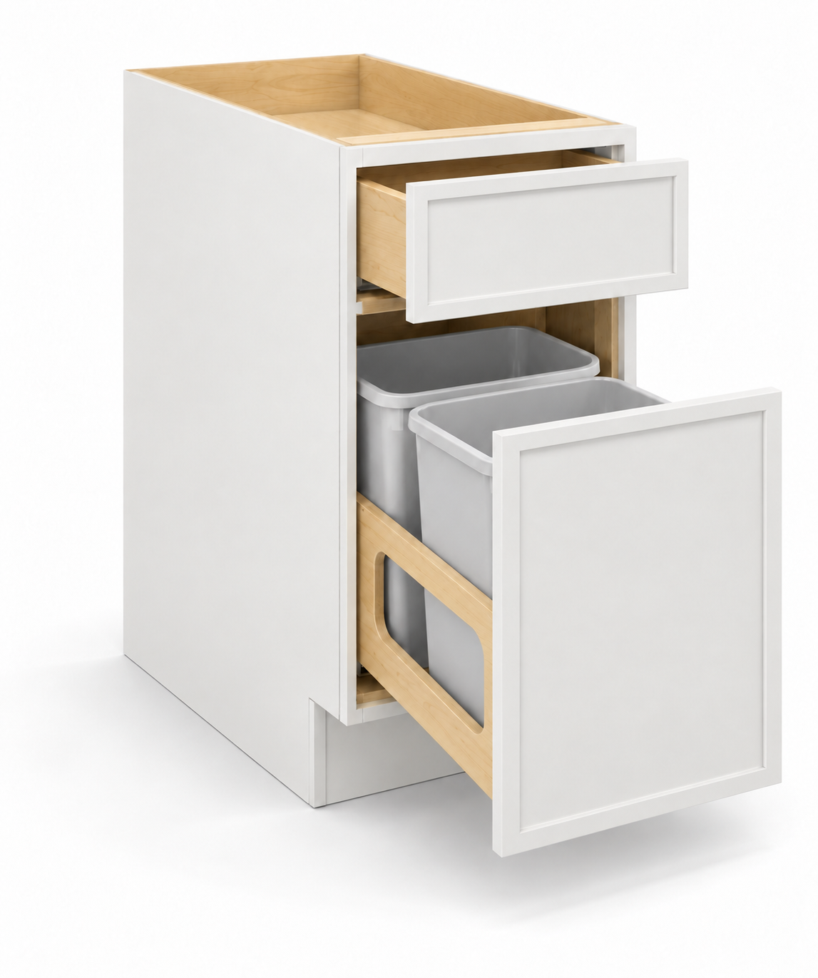 Slim Shaker Double Waste Bin Base Cabinet