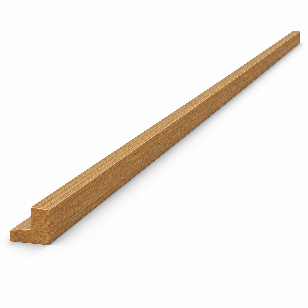 MDI Inset Square Light Rail Molding in Hazelnut Oak; complete actual item