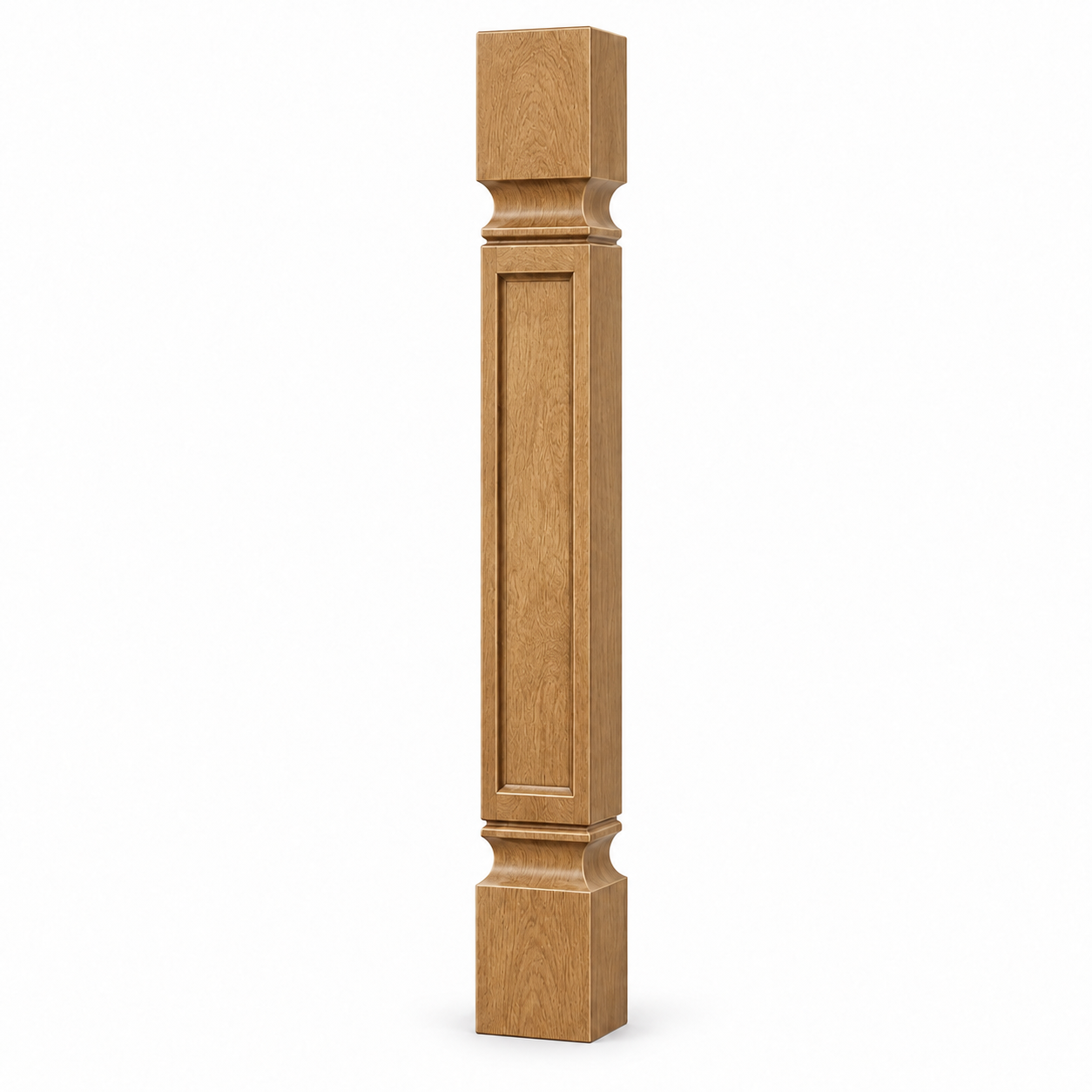 MDI Inset 3 Inch Square Decorative Leg in Hazelnut Oak; complete actual item