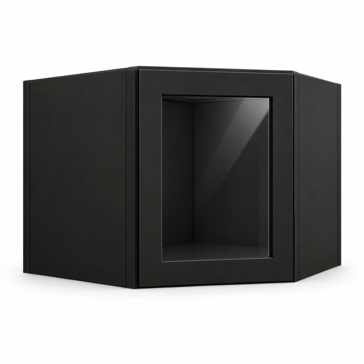 Signature Shaker 12-Inch-Tall Diagonal Corner Glass Door Wall Cabinet