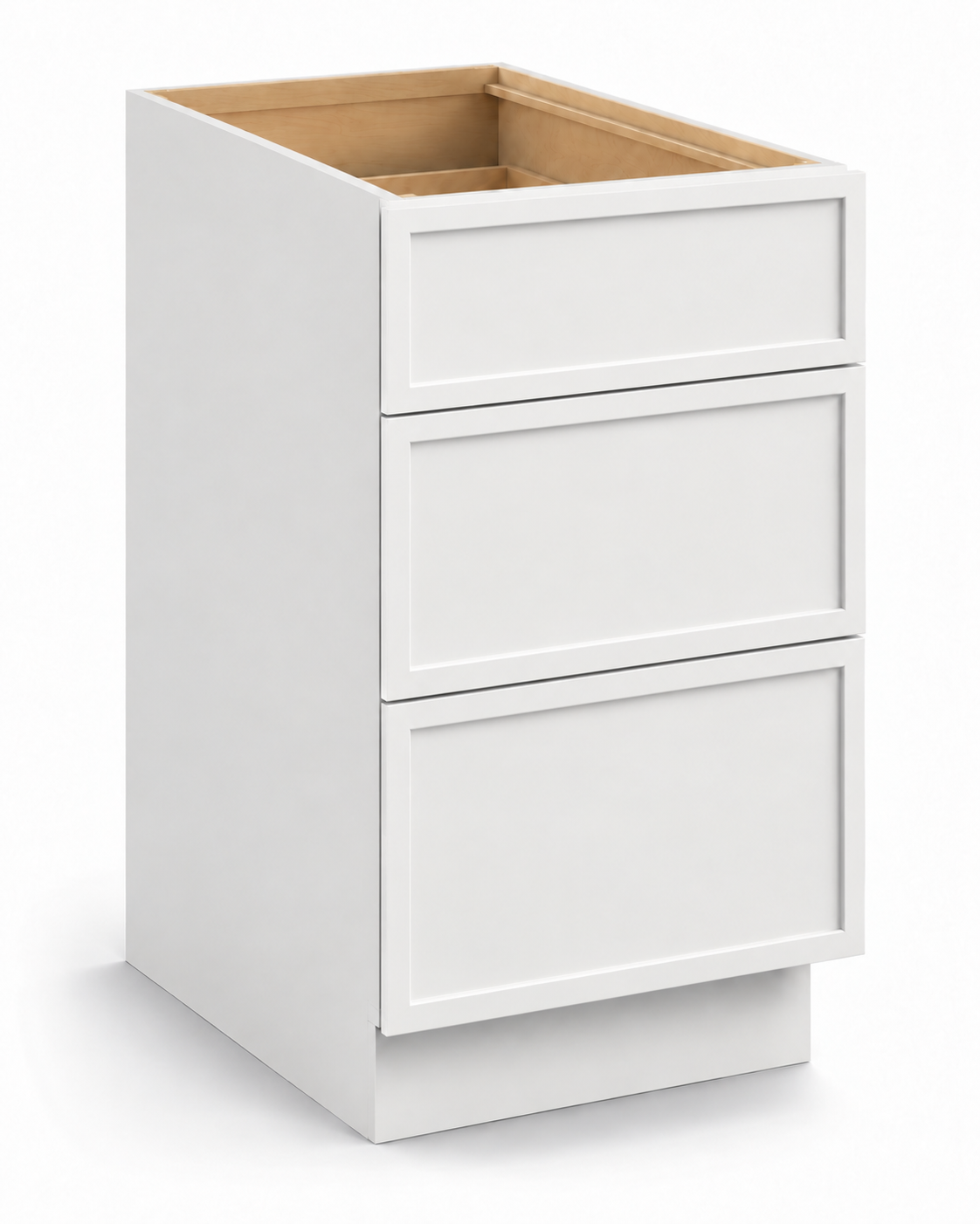 Slim Shaker Three Drawer Vanity Base Cabinet