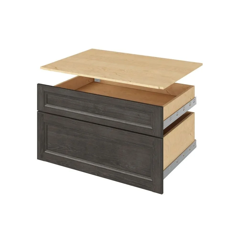 Maui OVD33D universal oven cabinet two-drawer kit in Slate Stain, original supplier photo