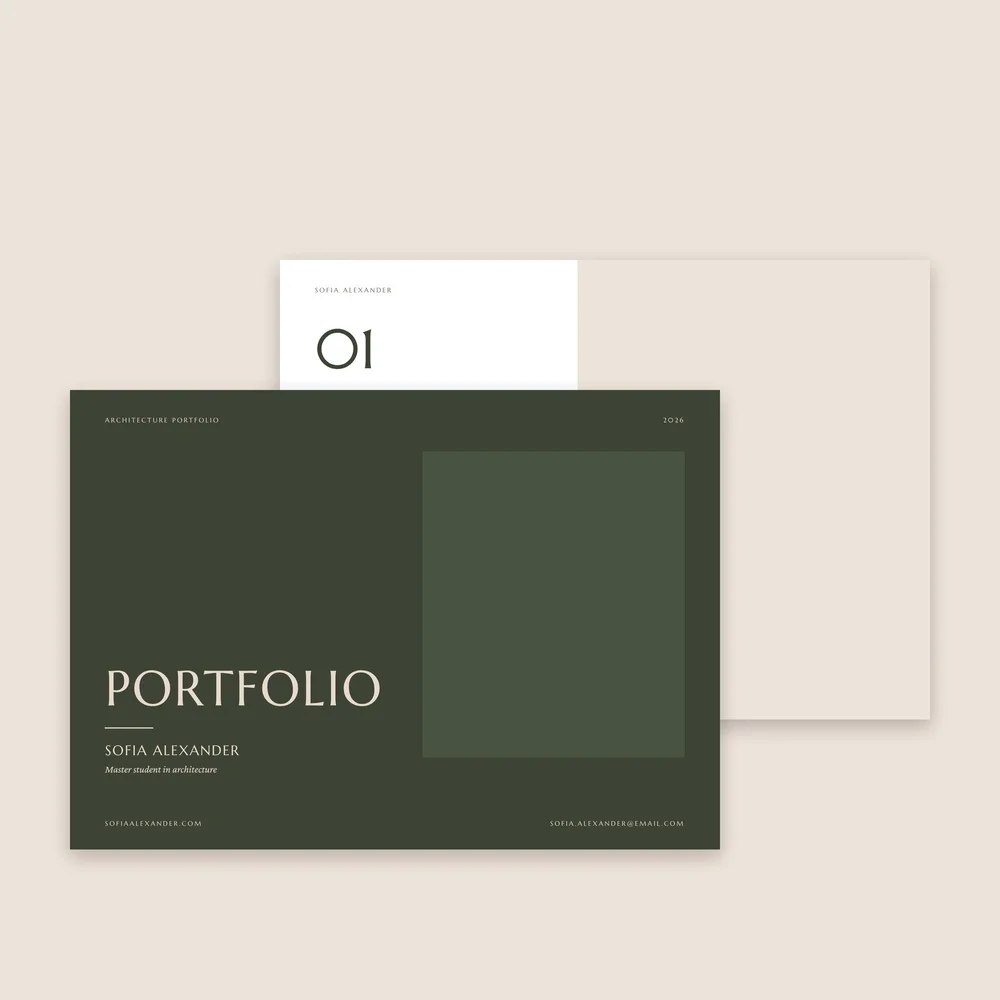 Free architecture portfolio template for Canva