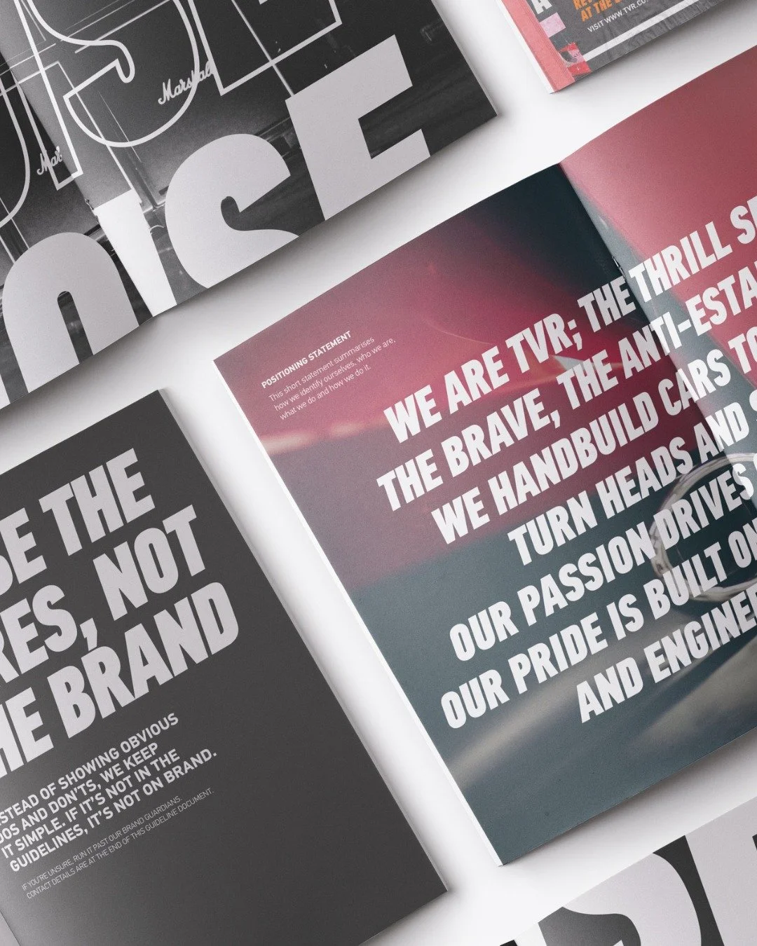 Brand to Product #3. Rebranding for the British sports cars manufacturer TVR.

We are thrill seekers, the brave, the anti-establishment. In the spirit of TVR, we wanted to accompany the relaunch of this legendary brand with an unique, hand-crafted vi