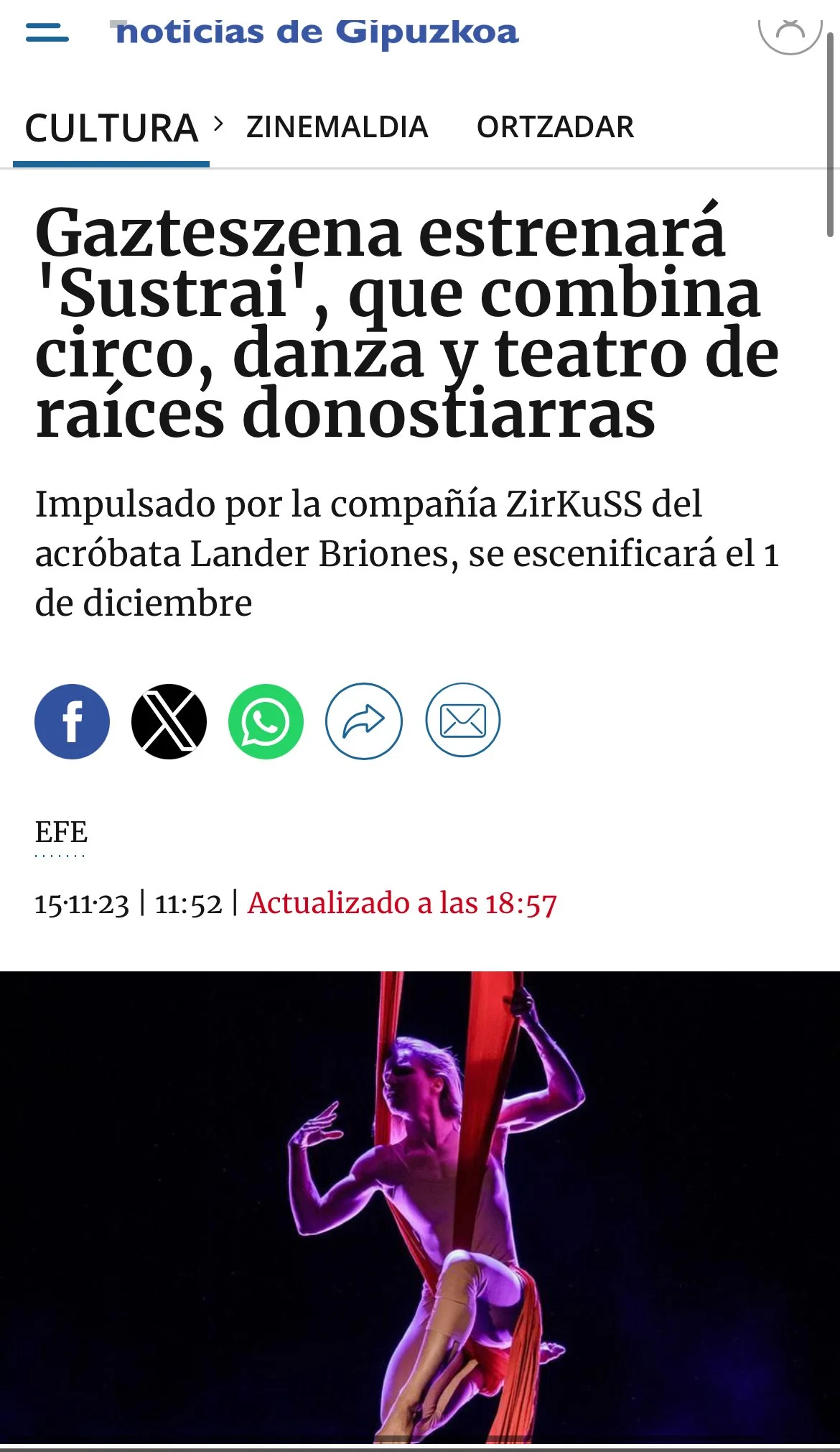 Lander Briones - Sustrai - ZirKuSS - Noticias De Gipuzkoa