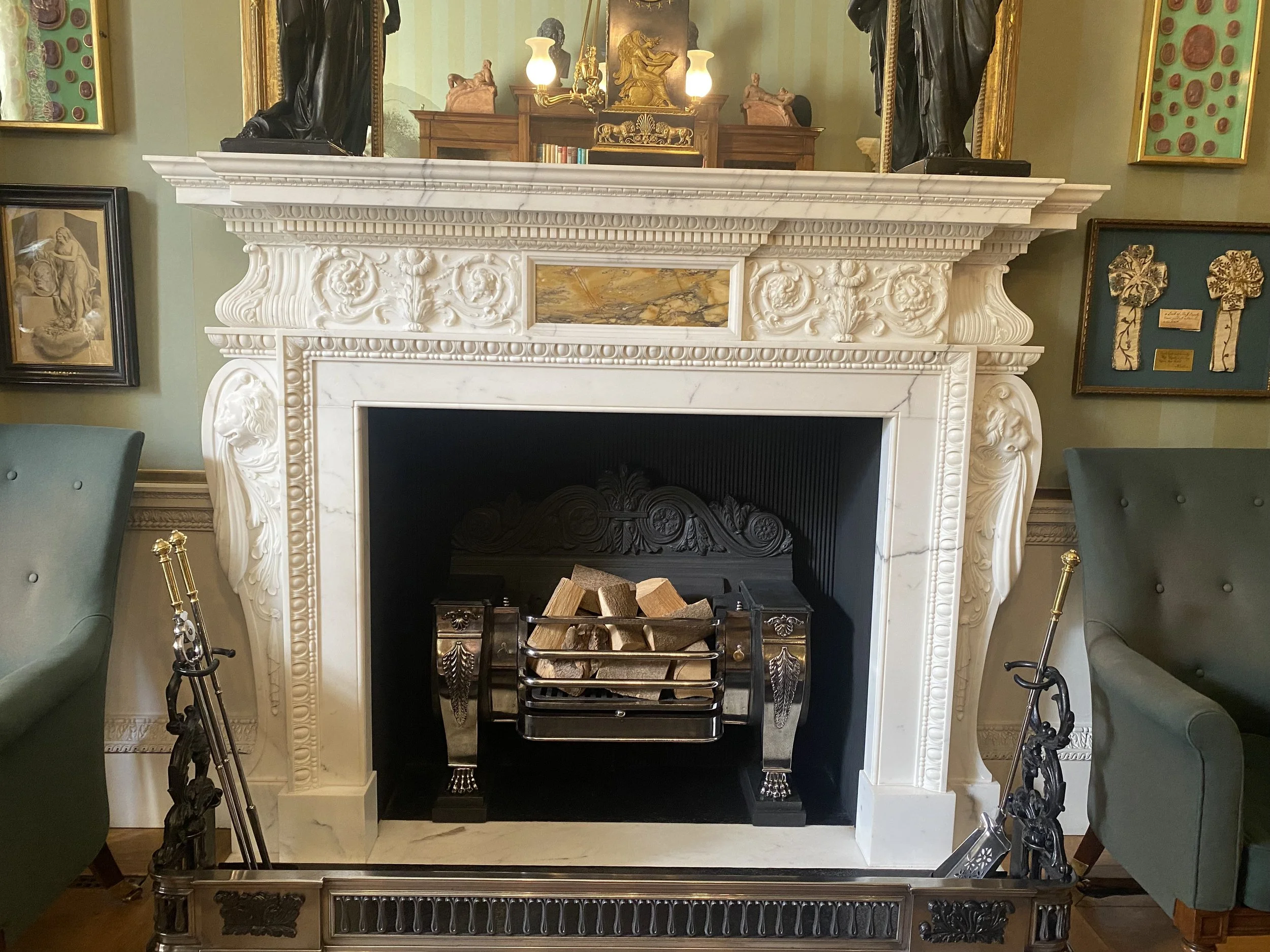 Each fireplace took 4000 man hours to recreate