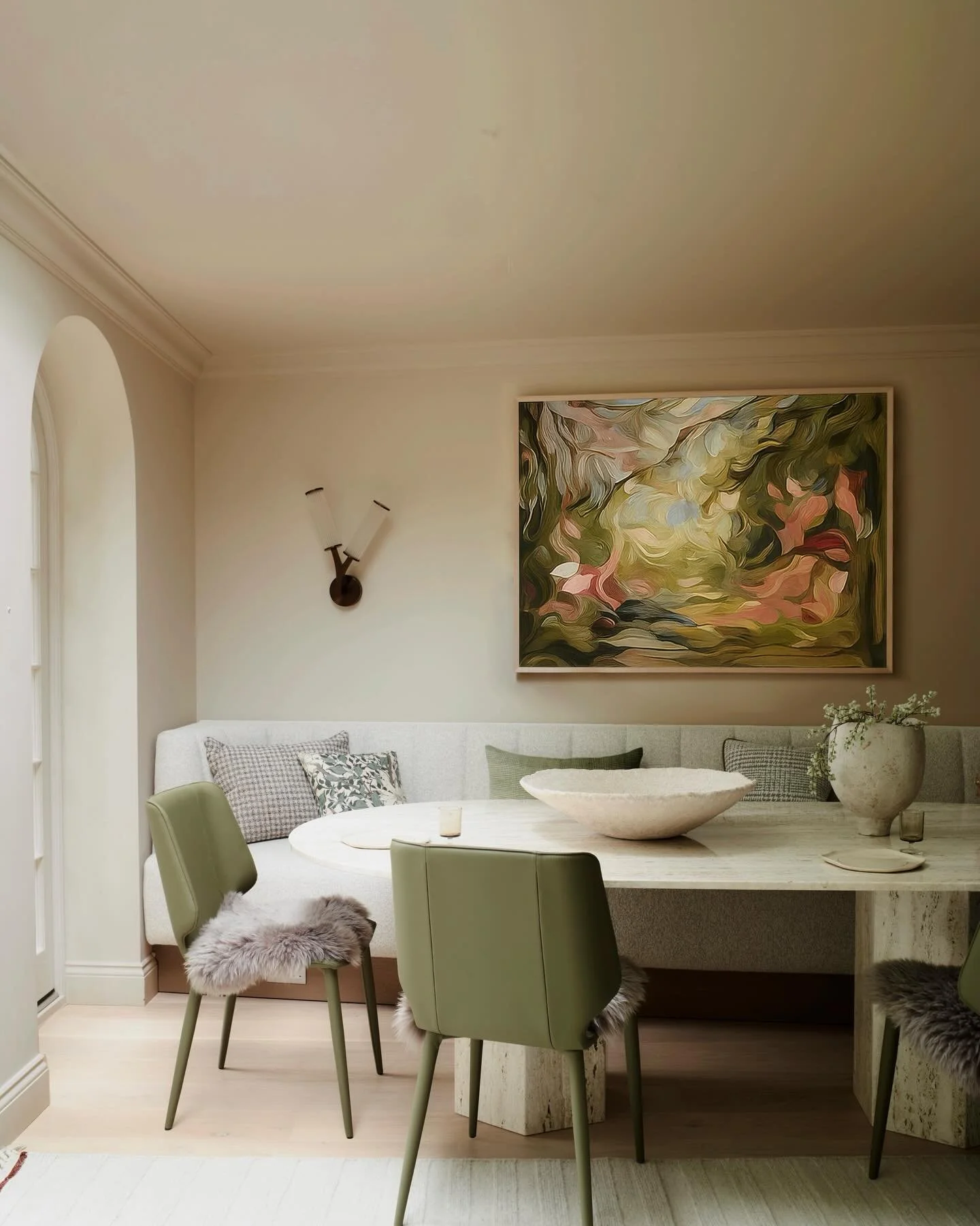 Designed for daily joy - on the ground floor of this terraced home, we redesigned the floor plan and created a generous extension so that there was comfortable space for living, dining and cooking. But the biggest feature of the room that everything 