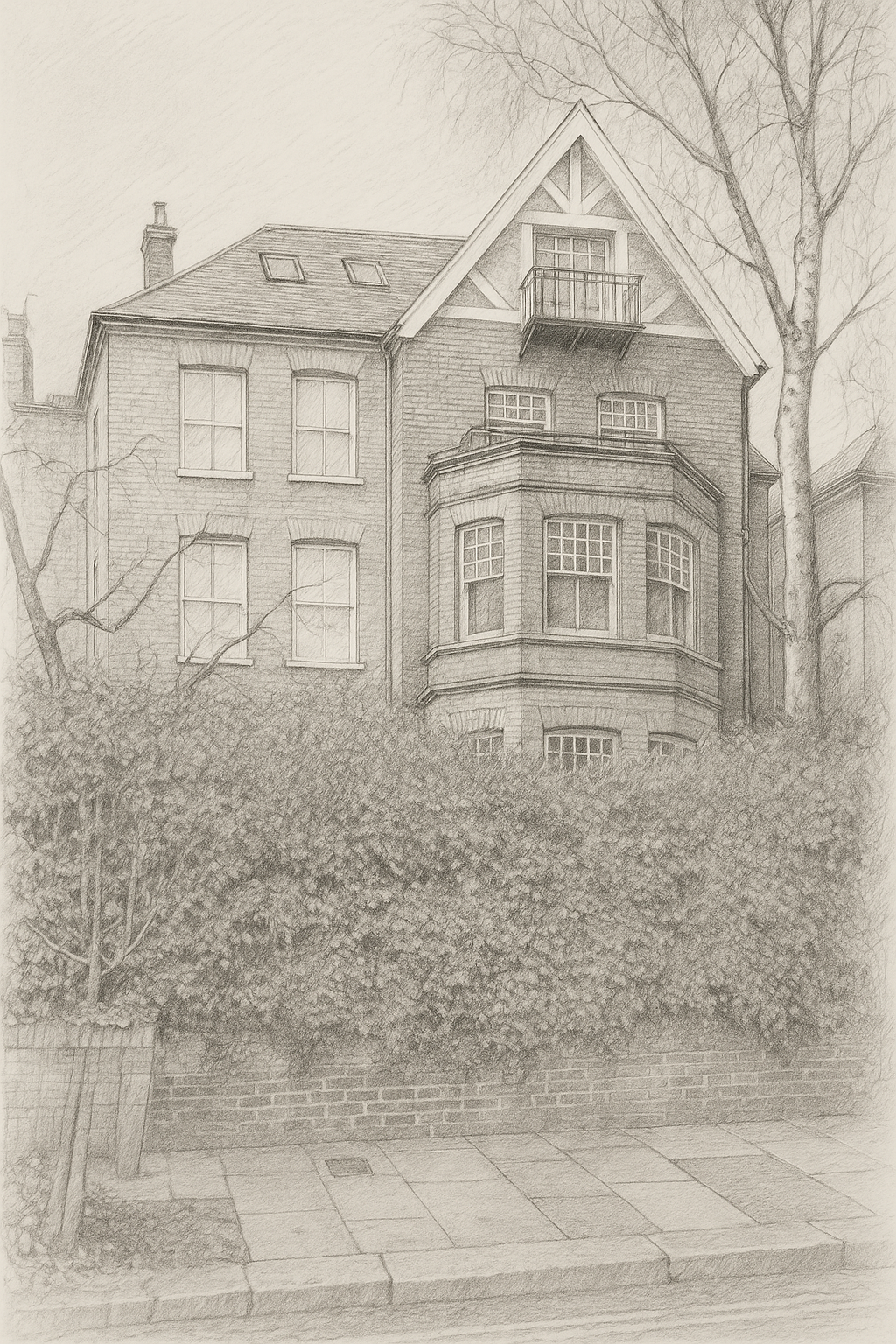A Victorian red brick house in Hampstead's Fitzjohns Netherhall Conservation Area