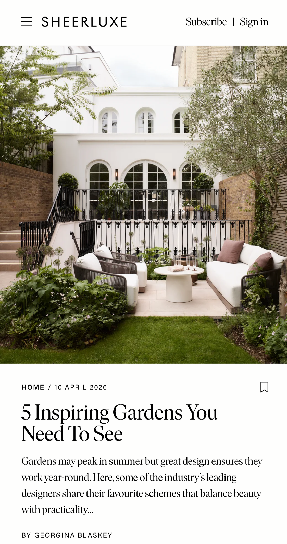 Sheer Luxe Feature of NGA Belsize Park Garden