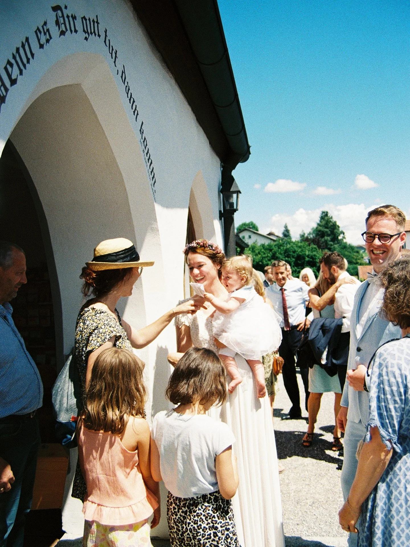 Favorite wedding of the year so far was in southern Germany in this little church, the oldest part of which dates back to the 12th century. All I made was a flower crown and some wildflower arrangements but they were for our friends and we hadn&rsquo