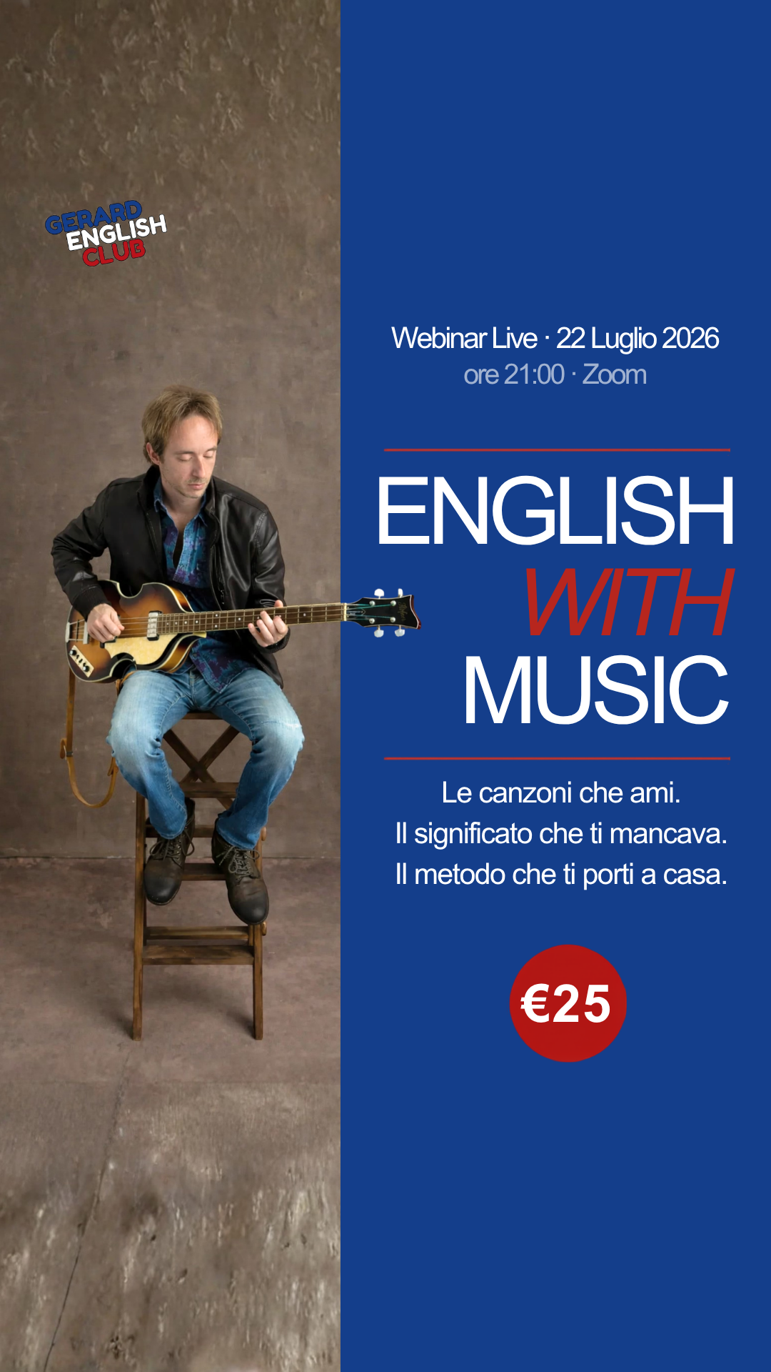 English with Music · Webinar Live 22 Luglio 2026