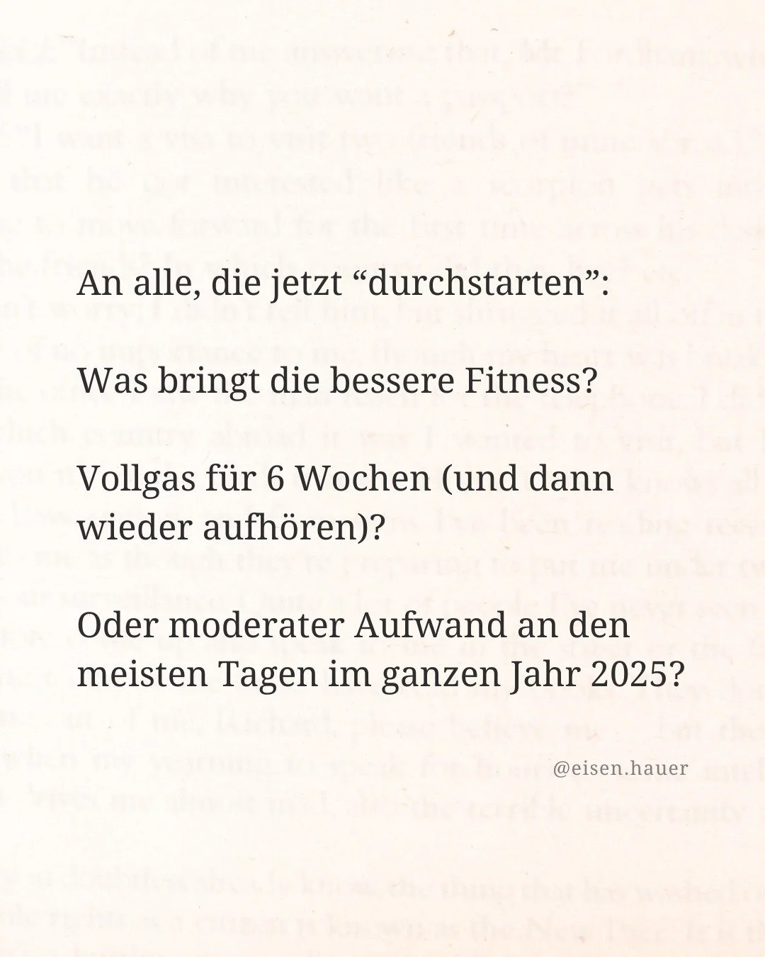 Wenn man die Frage so gestellt bekommt, ist die Antwort nat&uuml;rlich klar.

Das Problem ist unser Gehirn.

Wir neigen dazu zu &uuml;bersch&auml;tzen, was wir imstande sind.

Wir neigen zu untersch&auml;tzen, was das Leben von uns verlangt.

Nur wei