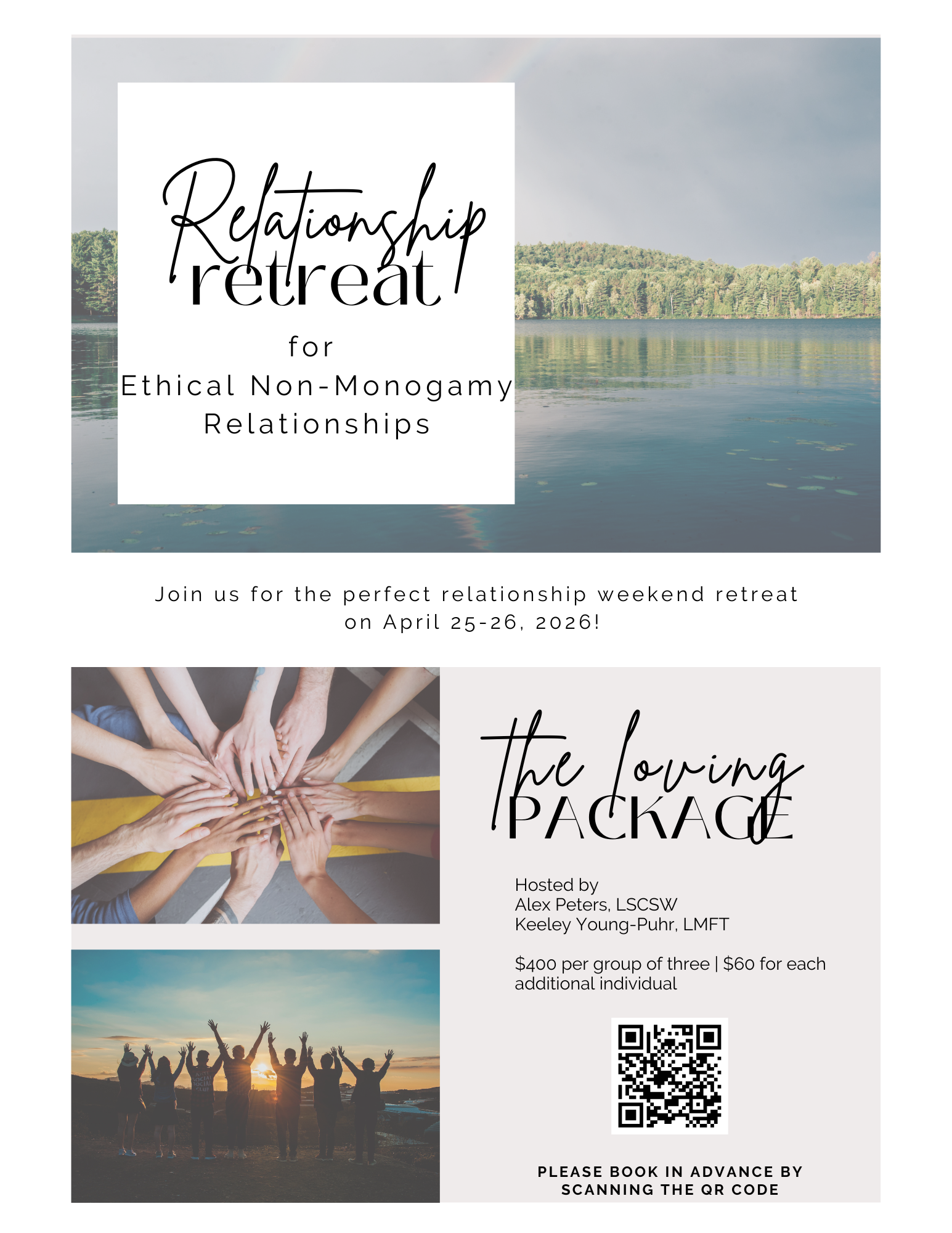 Relationship Retreat for Ethical Non-Monogamy Relationships 

Scan the QR code or click the image for more info!