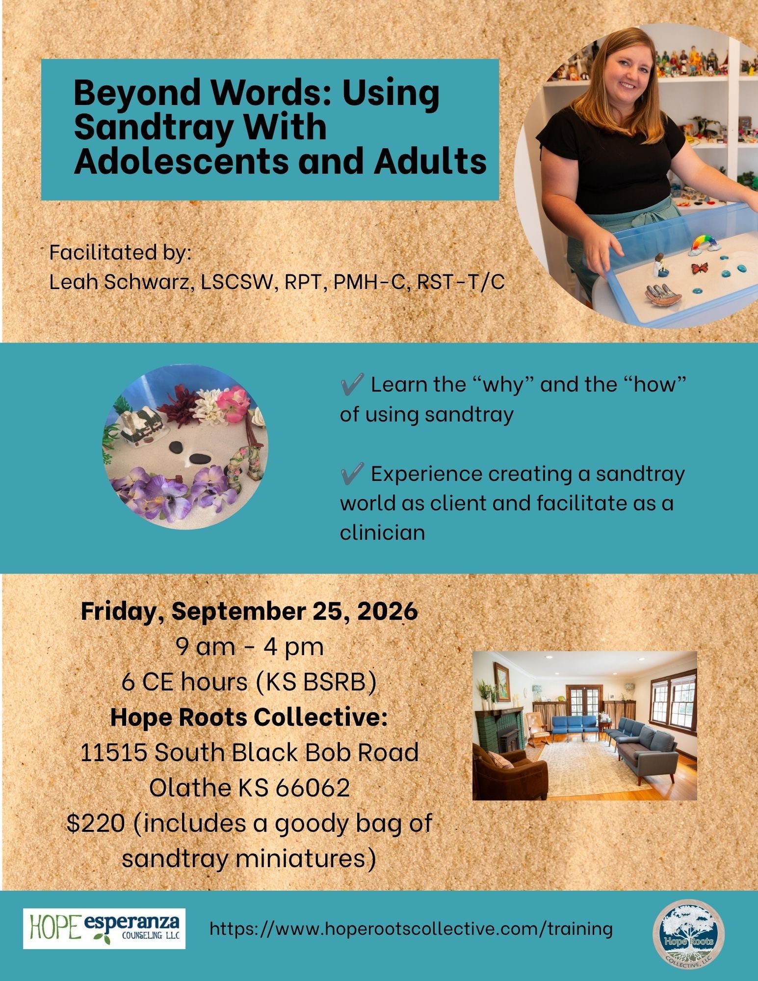 Beyone Words: Using Sandtray With Adolescents and Adults - September 25, 2026 (note NEW date)