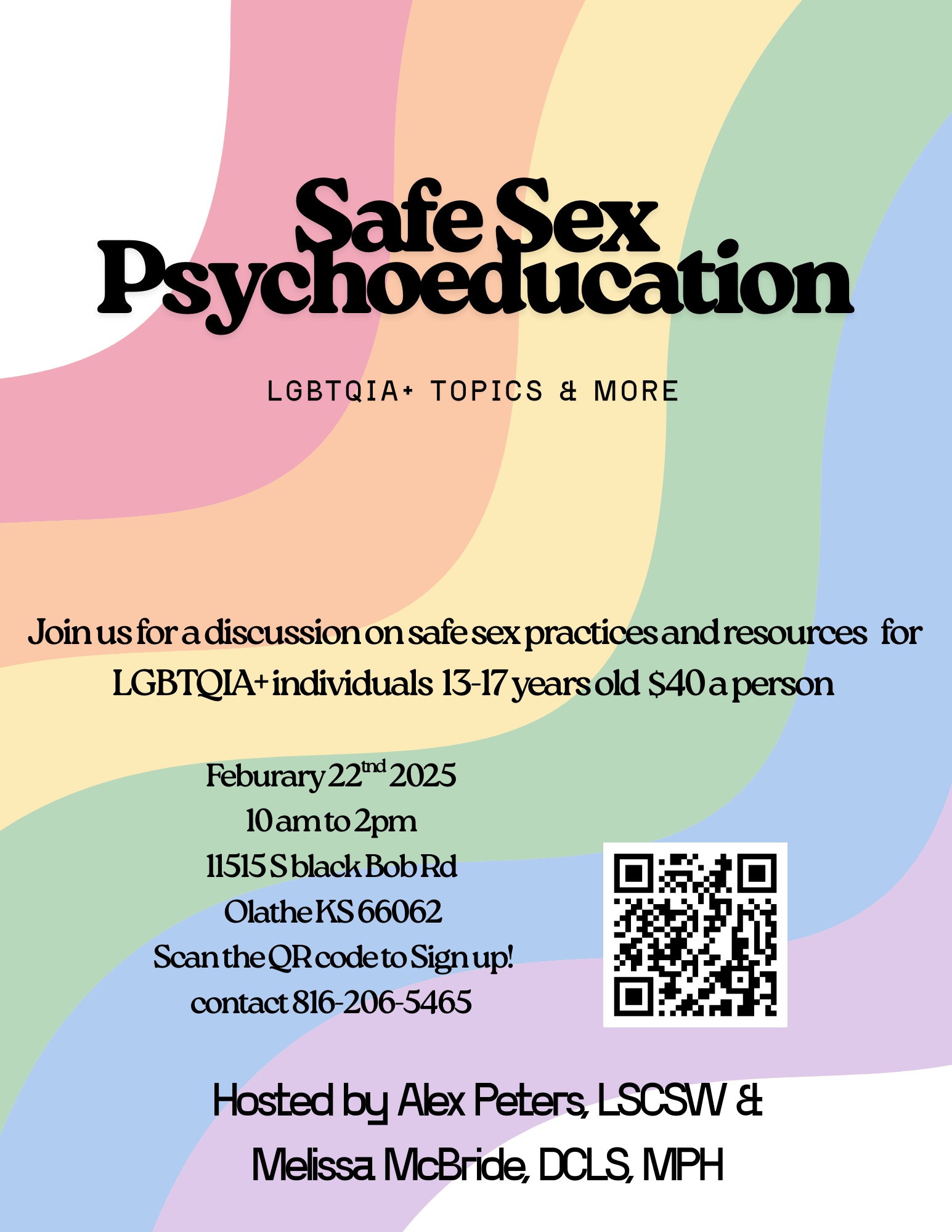 This group provides medically accurate, trauma-informed, LGBTQIA-affirming education in a safe, supportive space. No shame. No fear-based messaging. Just real information that helps teens protect their bodies, their boundaries, and their futures. Non