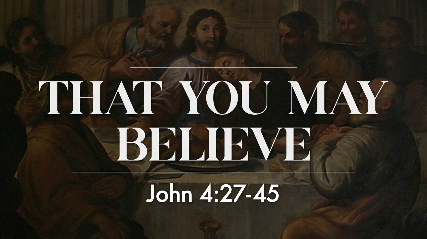 That You May Believe - John 4:27-45