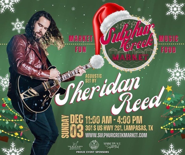 We are so excited to announce our acoustic set for December's Market!! 
Put your hands together to welcome @sheridanreed to our market! Sheridan Reed is an Austin singer and songwriter Sheridan Reed is a singer and songwriter and R&amp;B artist based