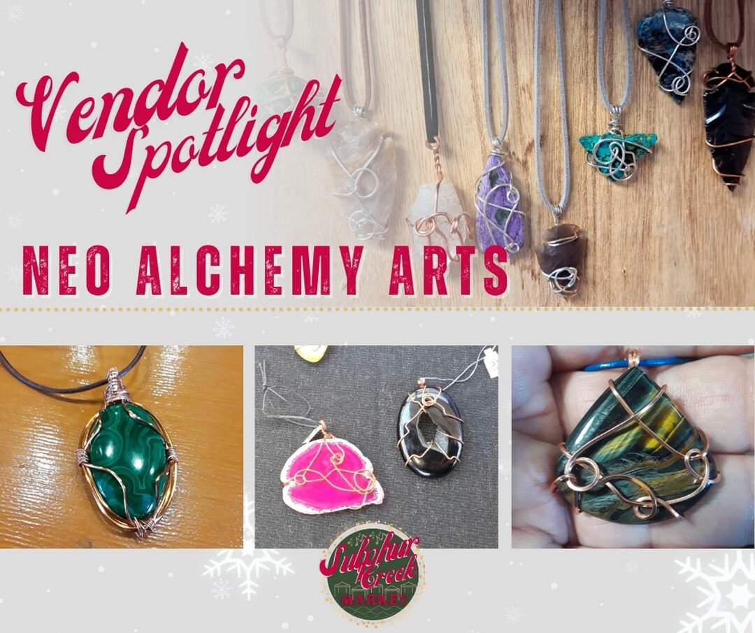 Vendor Spotlight! 
@neoalchemyarts_stephen_steger will be bringing their beautiful wire-wrapped jewelry and Woodcut Prints to our next market! Can you say... great gift ideas!! Or something to spoil yourself! Preview their work on their social or the