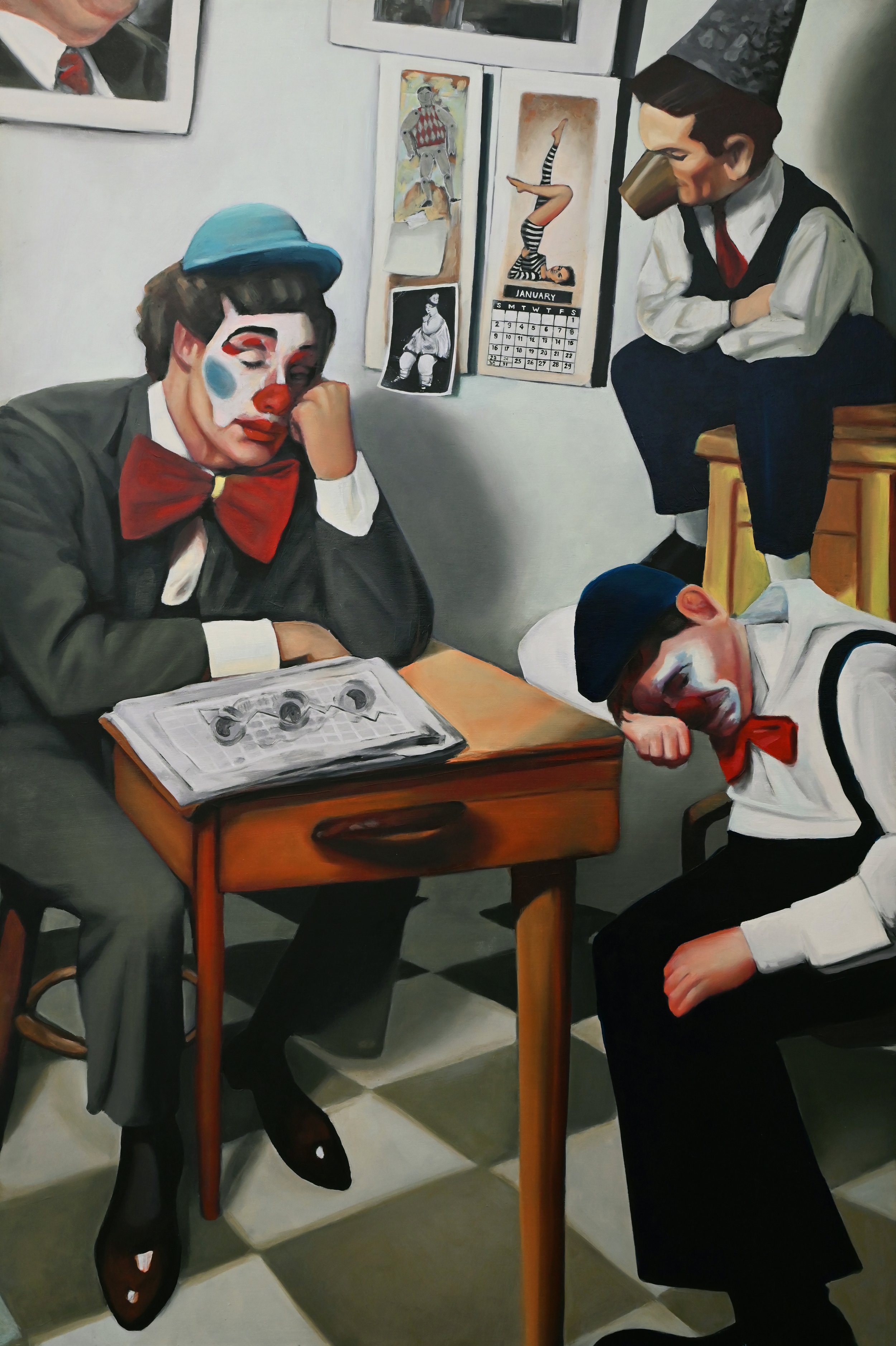 Hail Holtzclaw
Why Men Pretend to Work 80 Hours a Week , 2022
Oil on canvas, 36" x 24"
