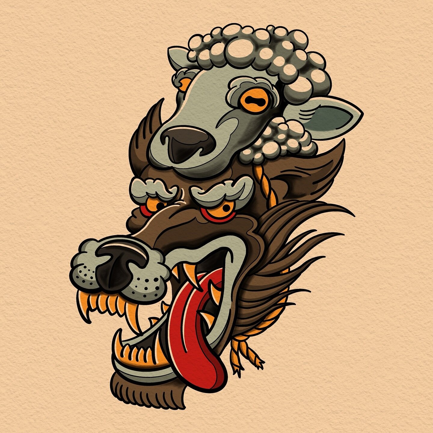 Wolf in sheep&rsquo;s clothing 🐺🐑
.
.
.
.
.
.
#tattoo #tattooflash #tattoosart #tattoos #neotrad #neotraditional #wolfinsheepsclothing #wolf #sheep #dailydrawing #dailydrawings #daimydrawingskills #illustrator #tattoodesign