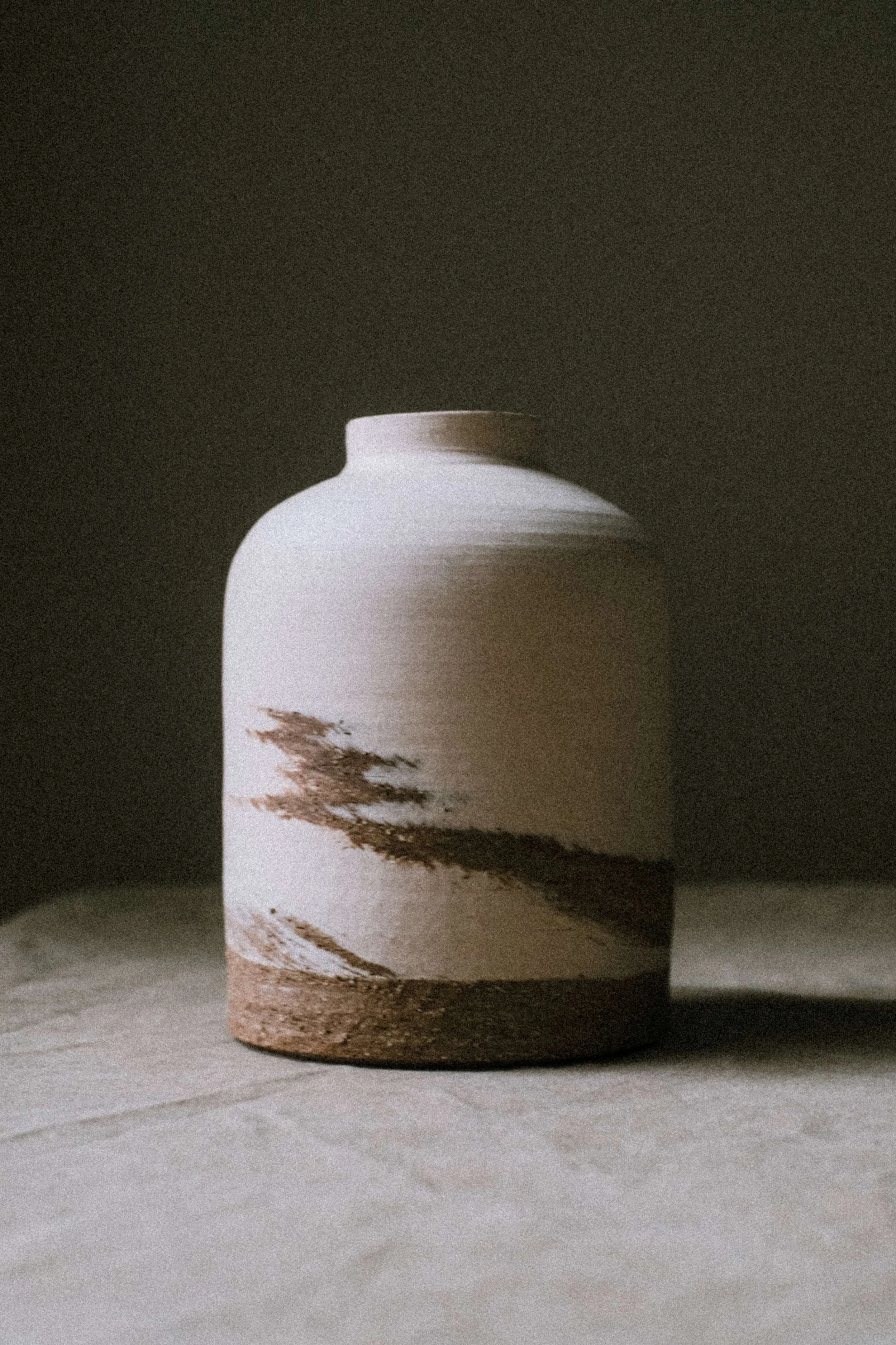 brown & white marbled vase #2