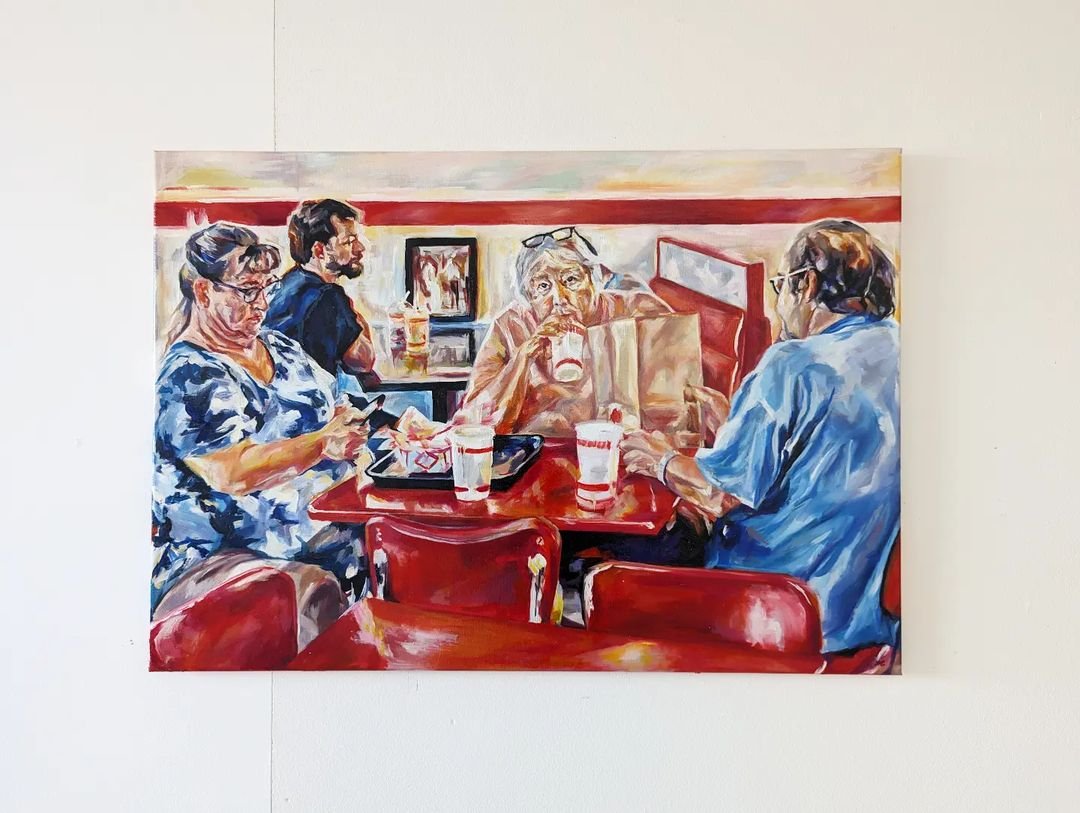 MISSOULA BURGER STOP.
69.8 cm. x 100.3 cm.
Oil on Canvas.
2024.